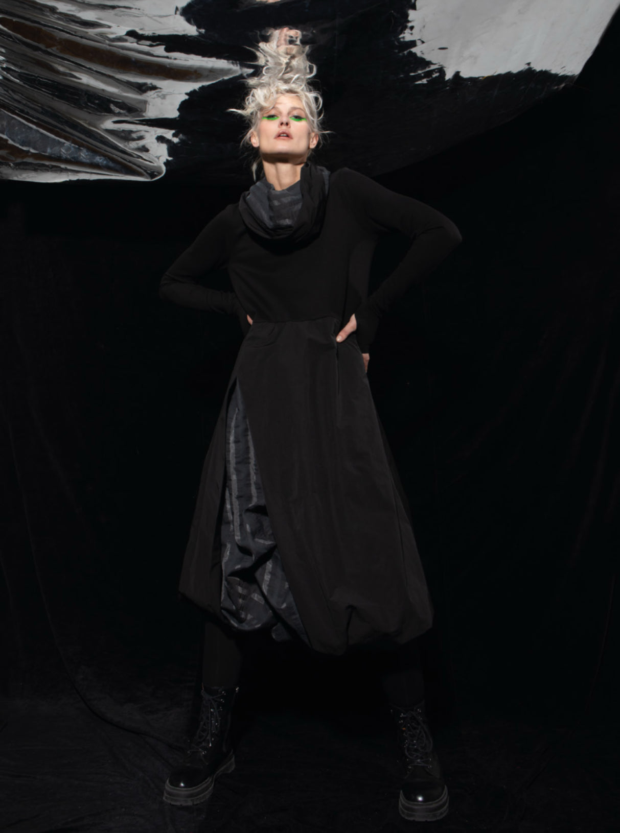 Dress in Black Stripe