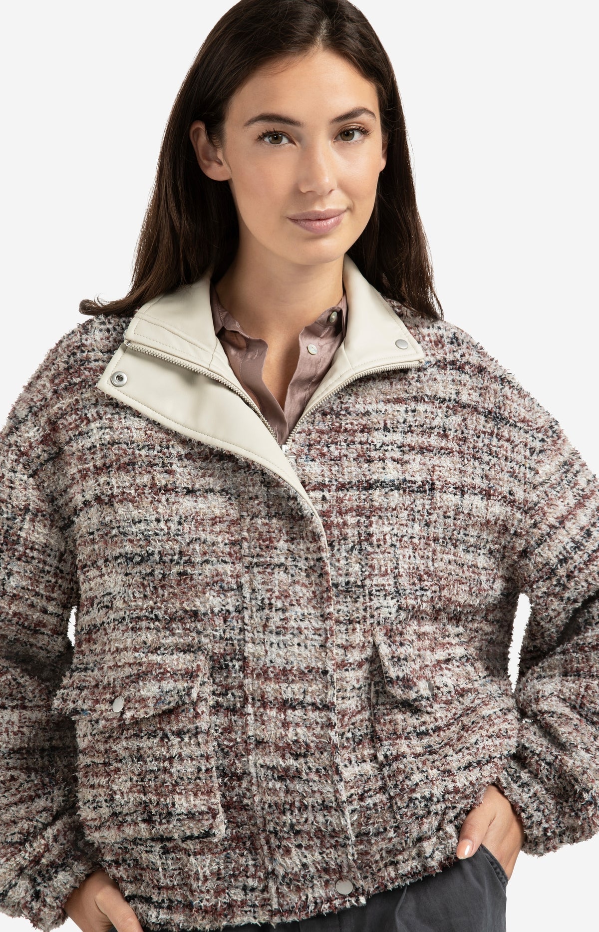 Boucle Jacket in Blush Pink
