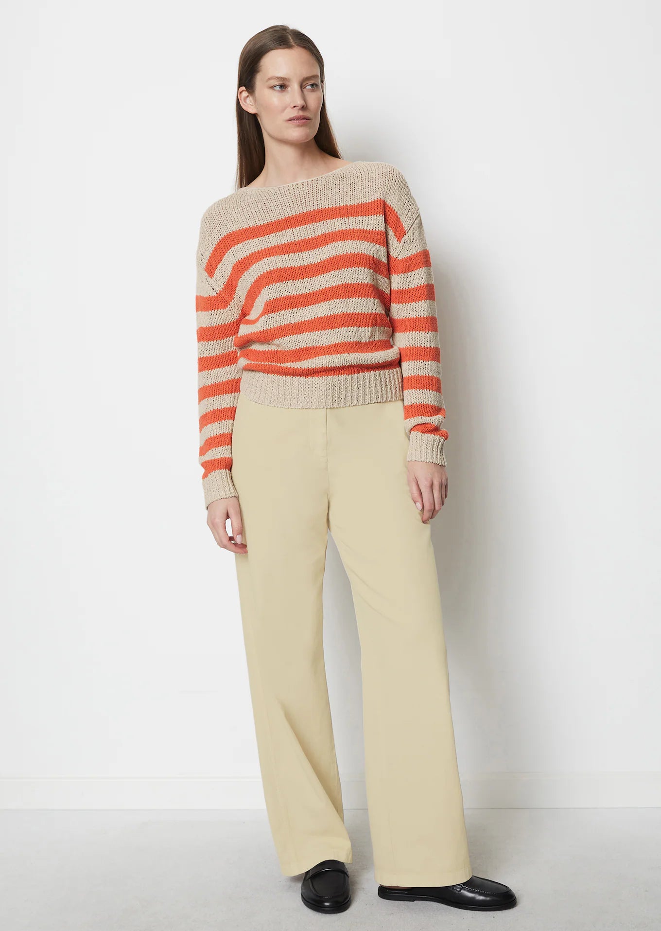Longsleeve Stripe Pullover in Fruit Orange