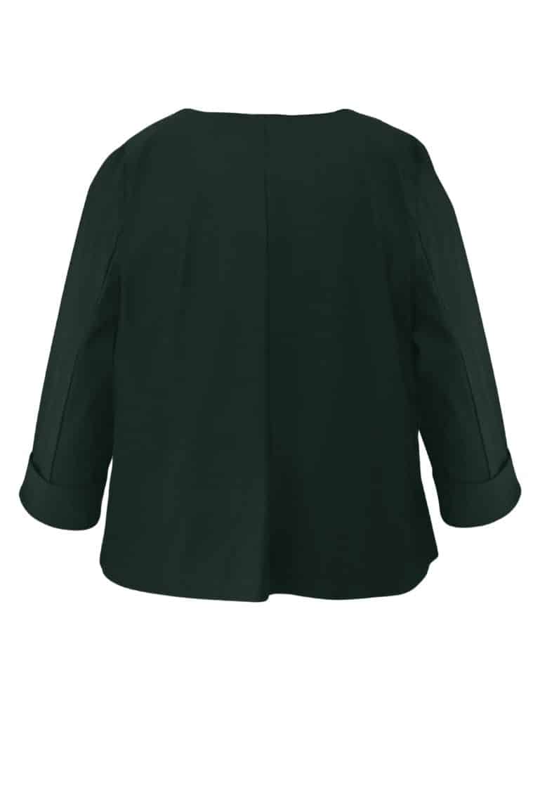 Double Breasted Short Cardigan in Midnight Green