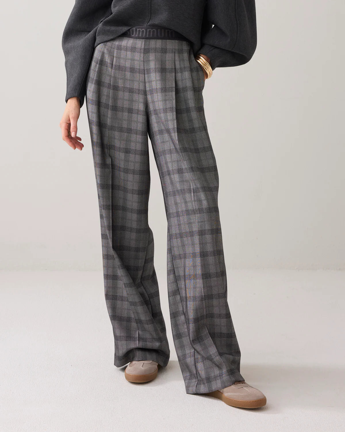 Check Trousers in Black