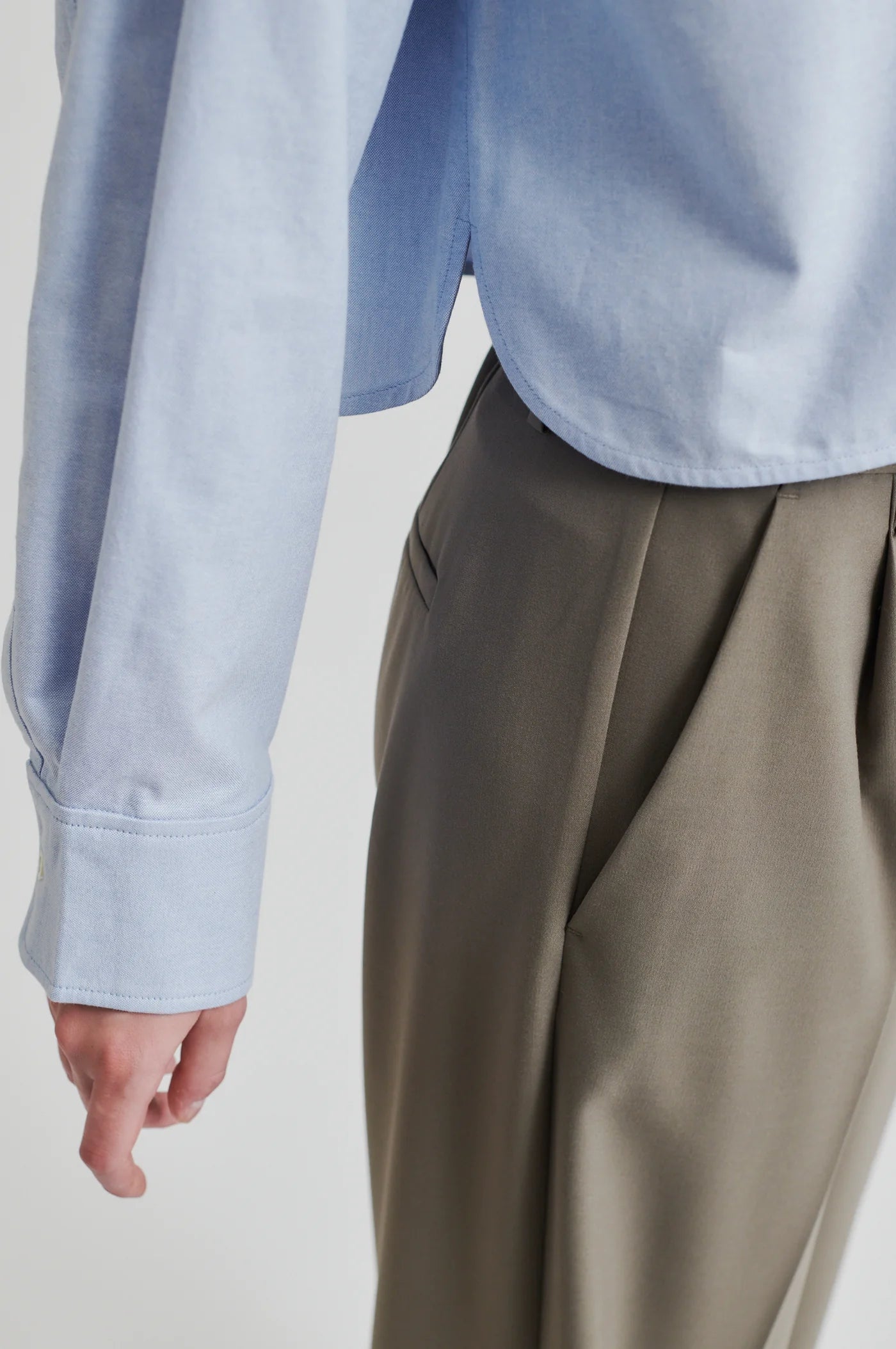 Baulo Cropped Shirt in Cashmere Blue