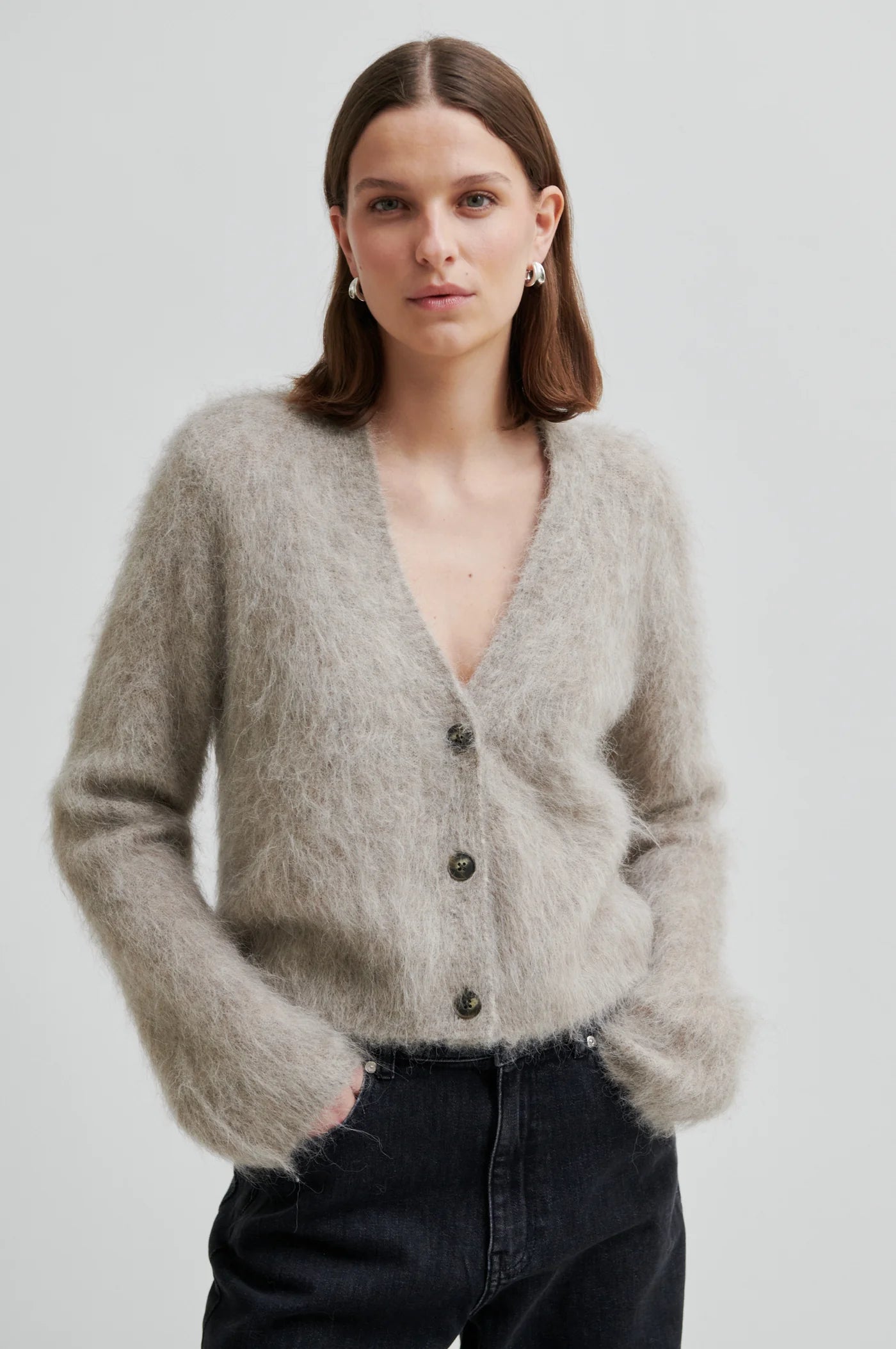Karla Knit Cardigan in Pumice Stone