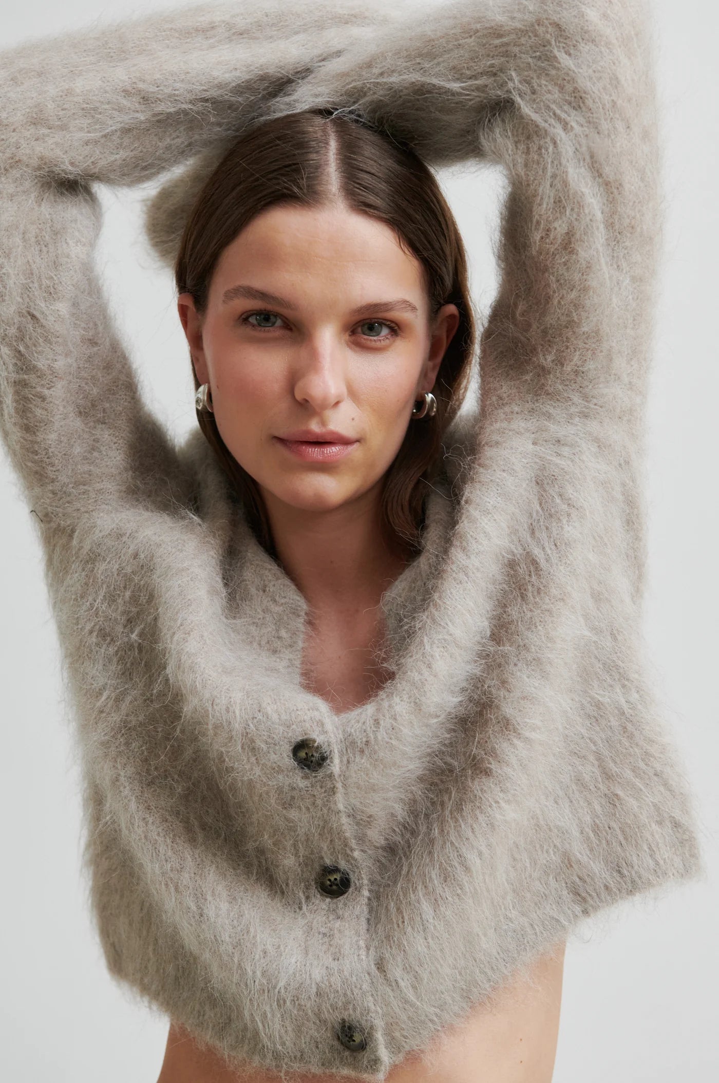 Karla Knit Cardigan in Pumice Stone