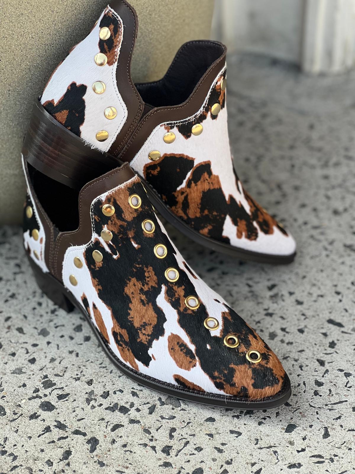Ankle Boot in Cow Print