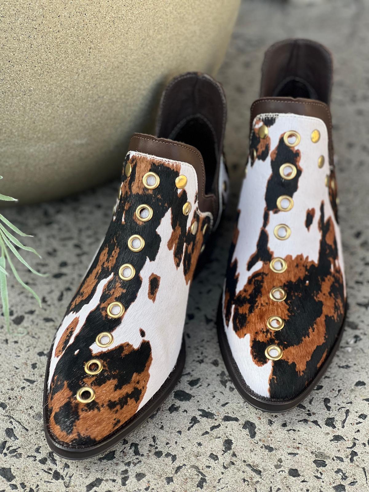Ankle Boot in Cow Print