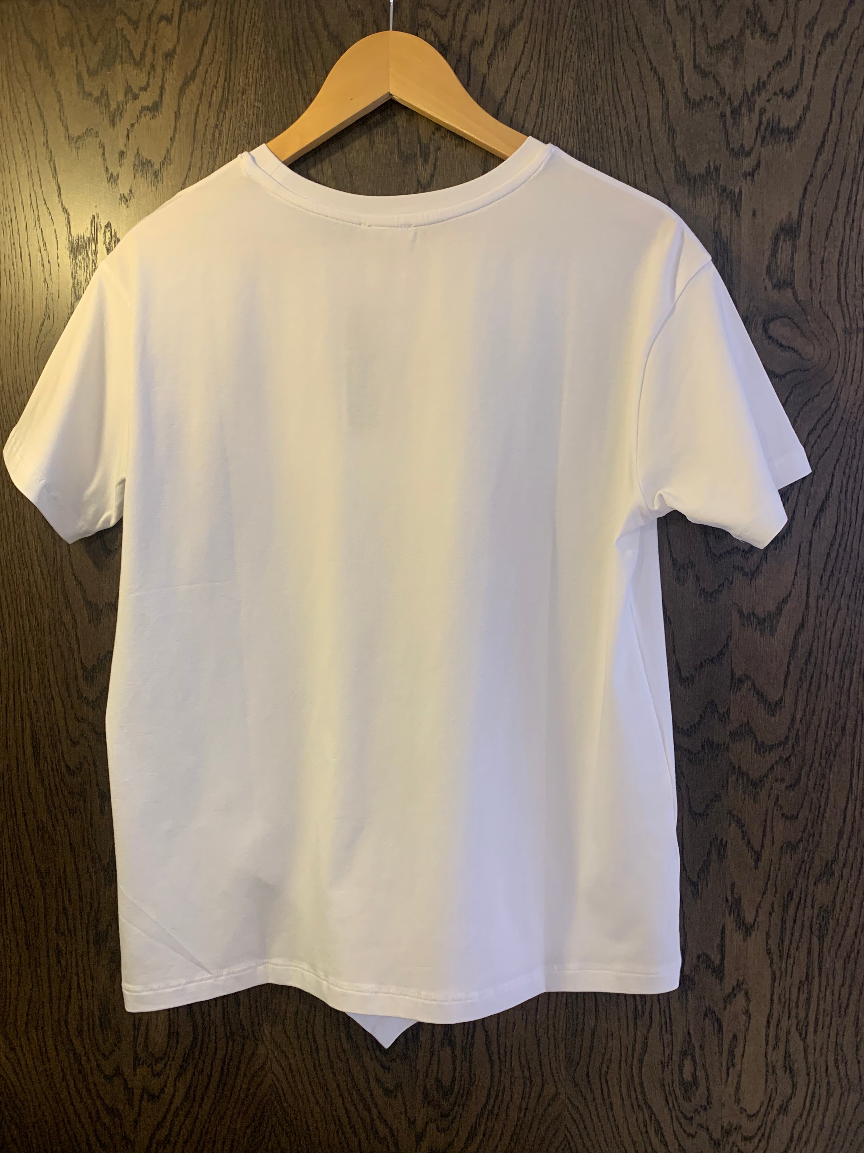 Top with Cut Away Hem in White