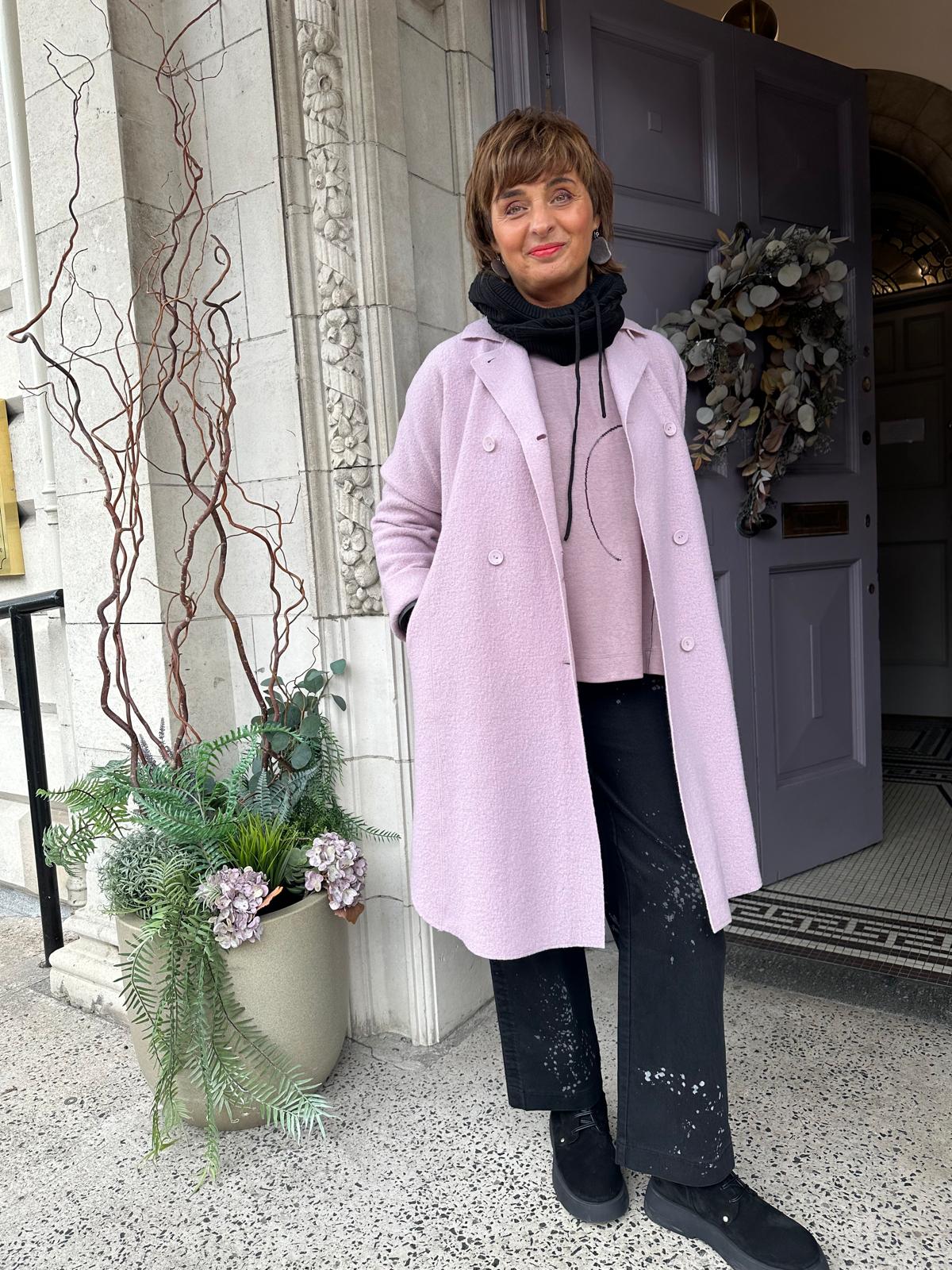 Wool Coat in Powder