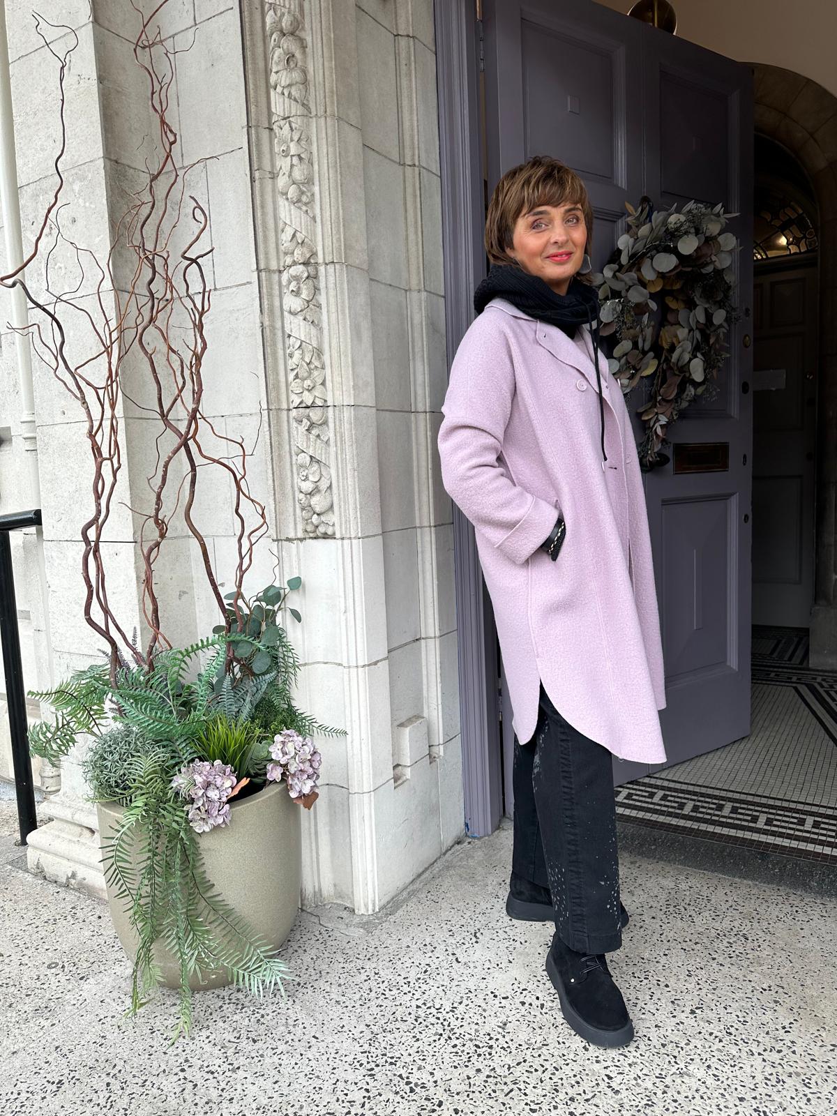 Wool Coat in Powder