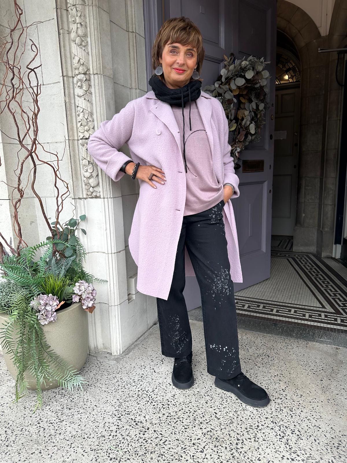 Wool Coat in Powder