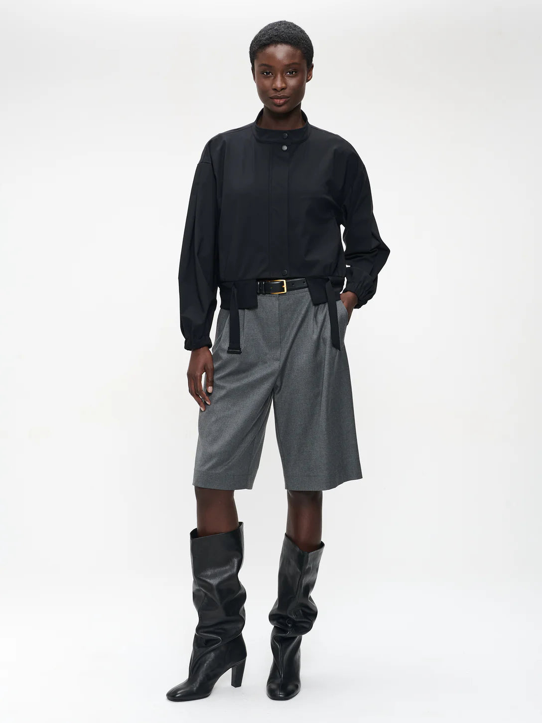 Technical Jersey Ian Jacket in Black