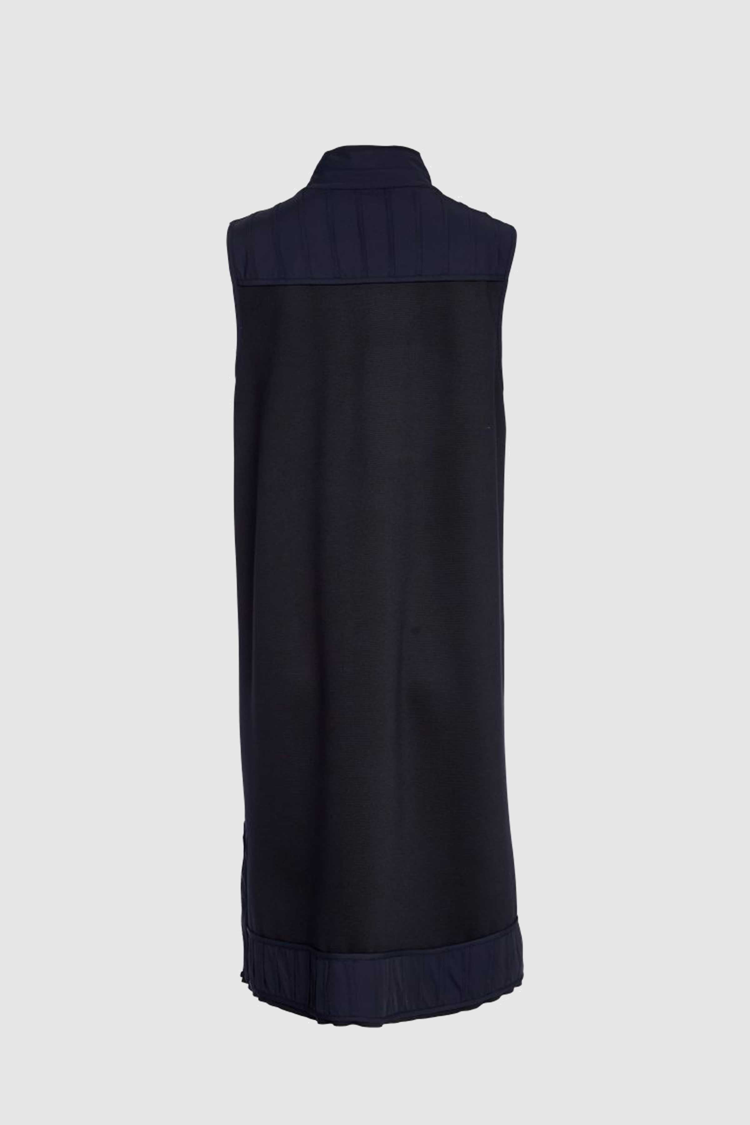 Long Line Waistcoat with Side Slit in Black