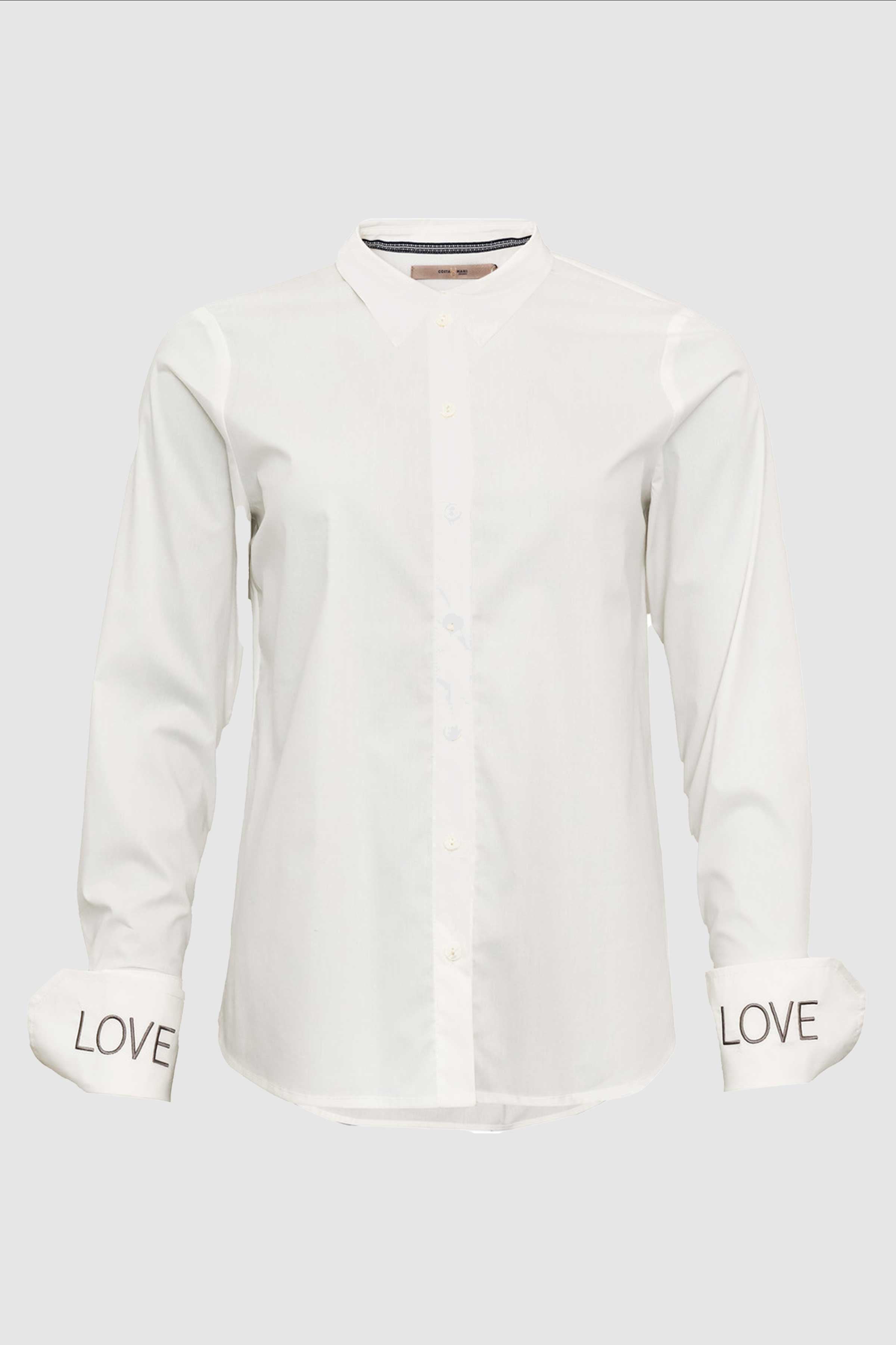Love Shirt in White/Grey Love