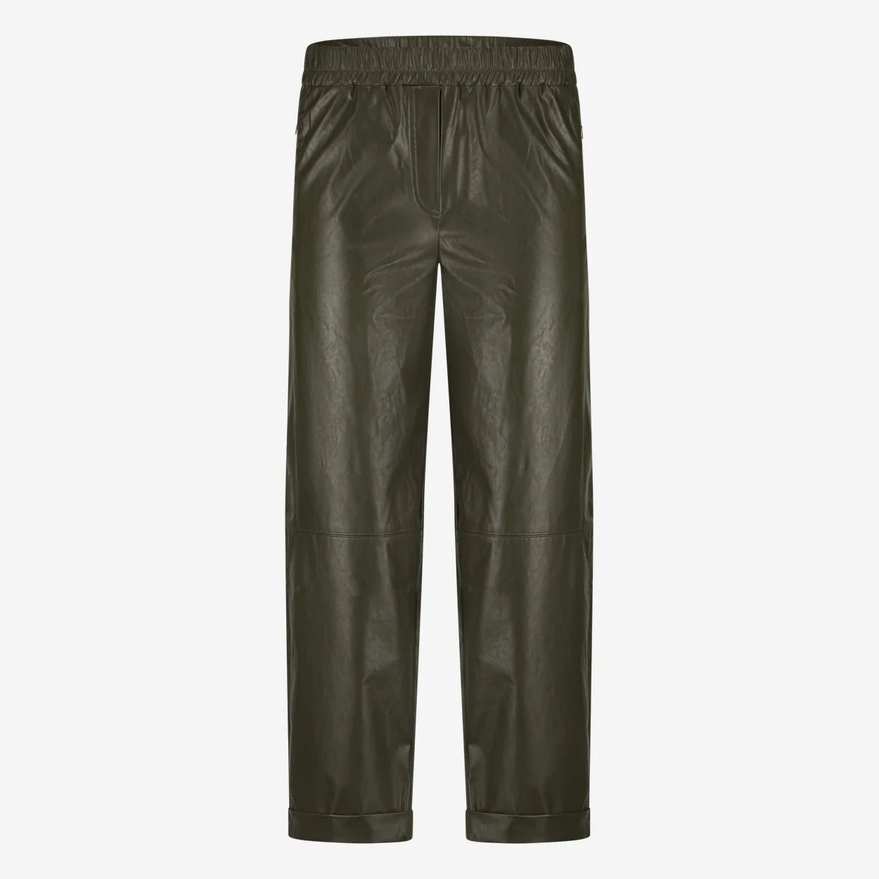Daphne Eco Leather Trouser in Army