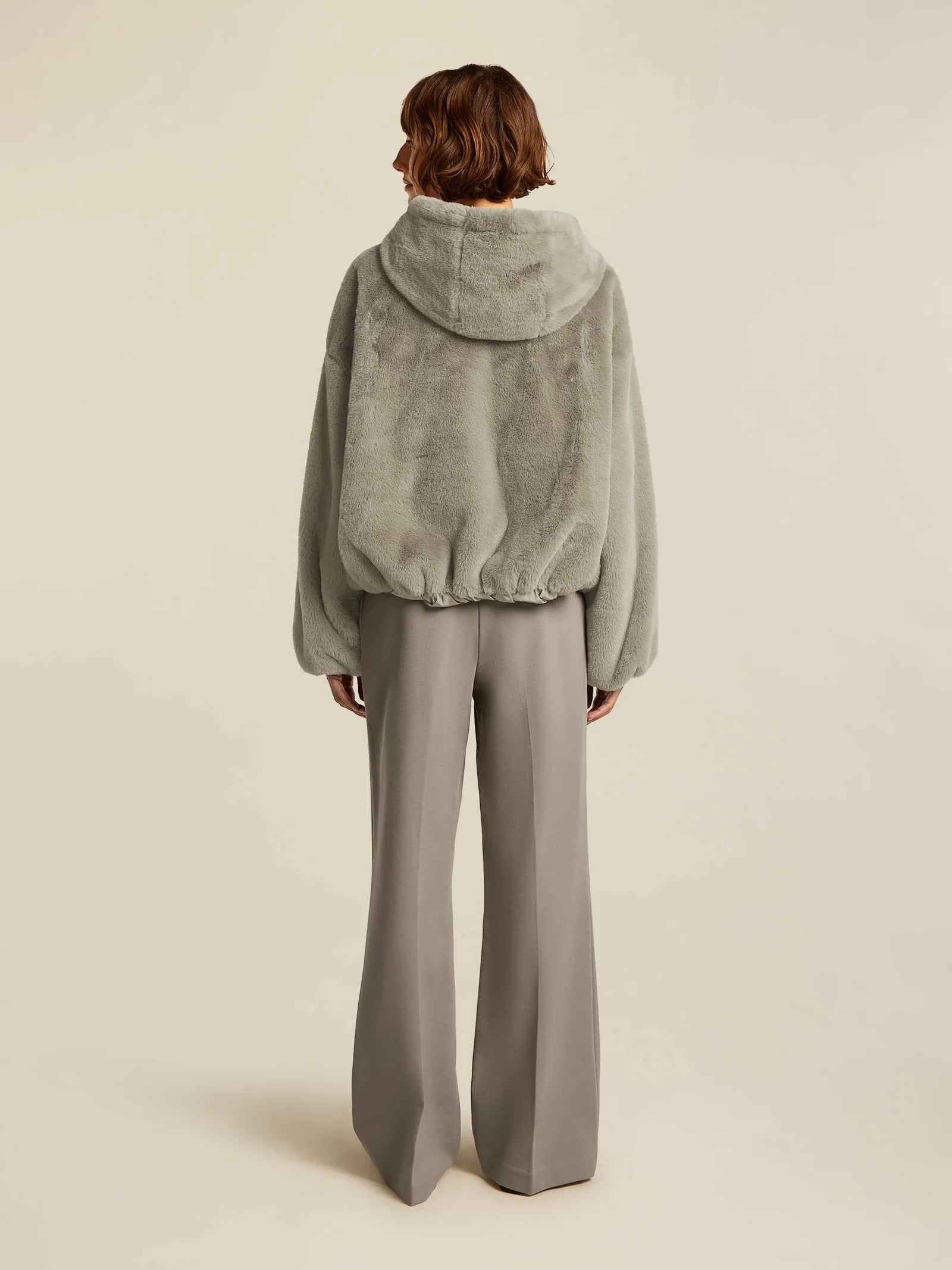 Max Reversible Hooded Jacket in Chinchilla