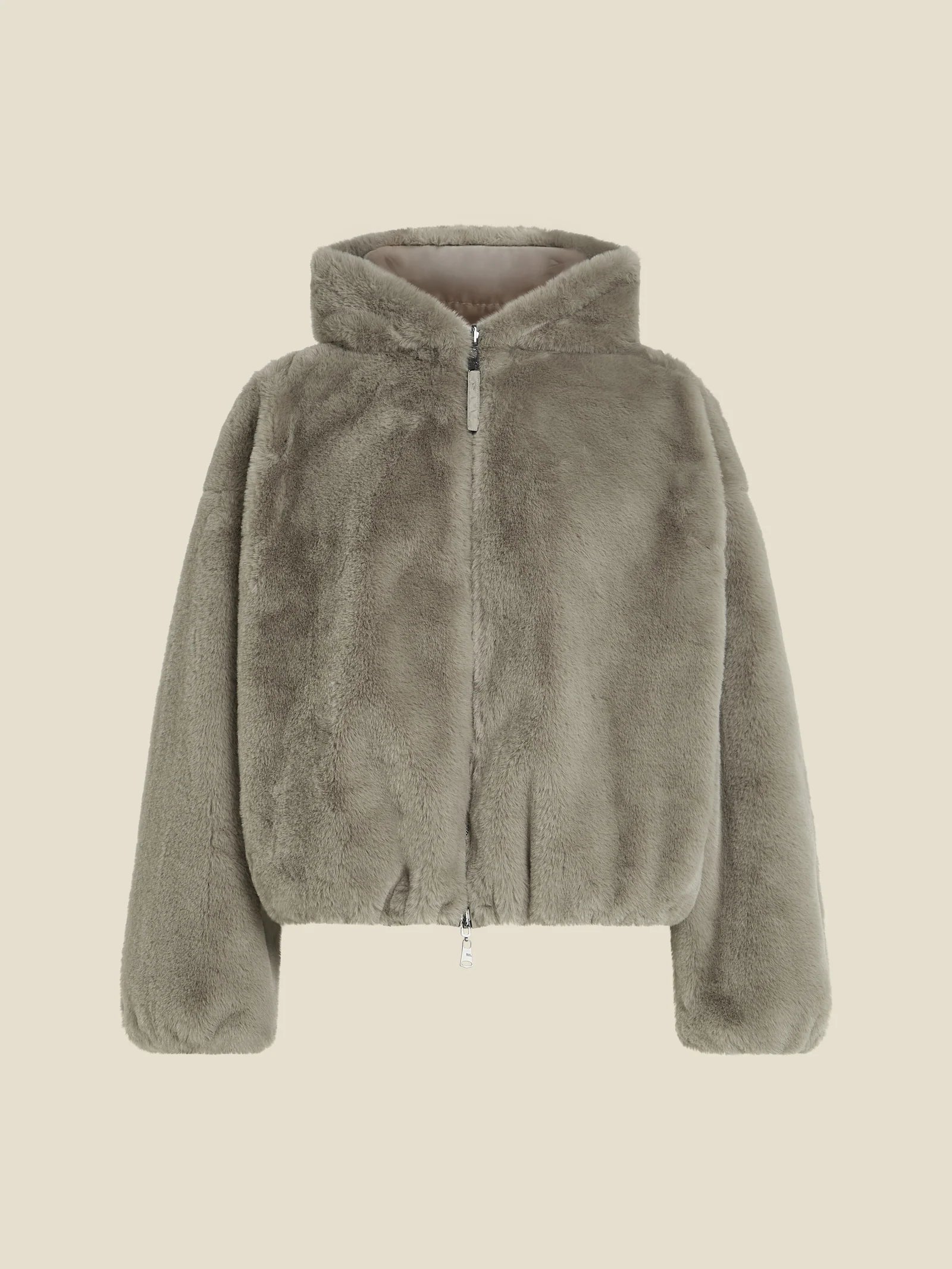 Max Reversible Hooded Jacket in Chinchilla