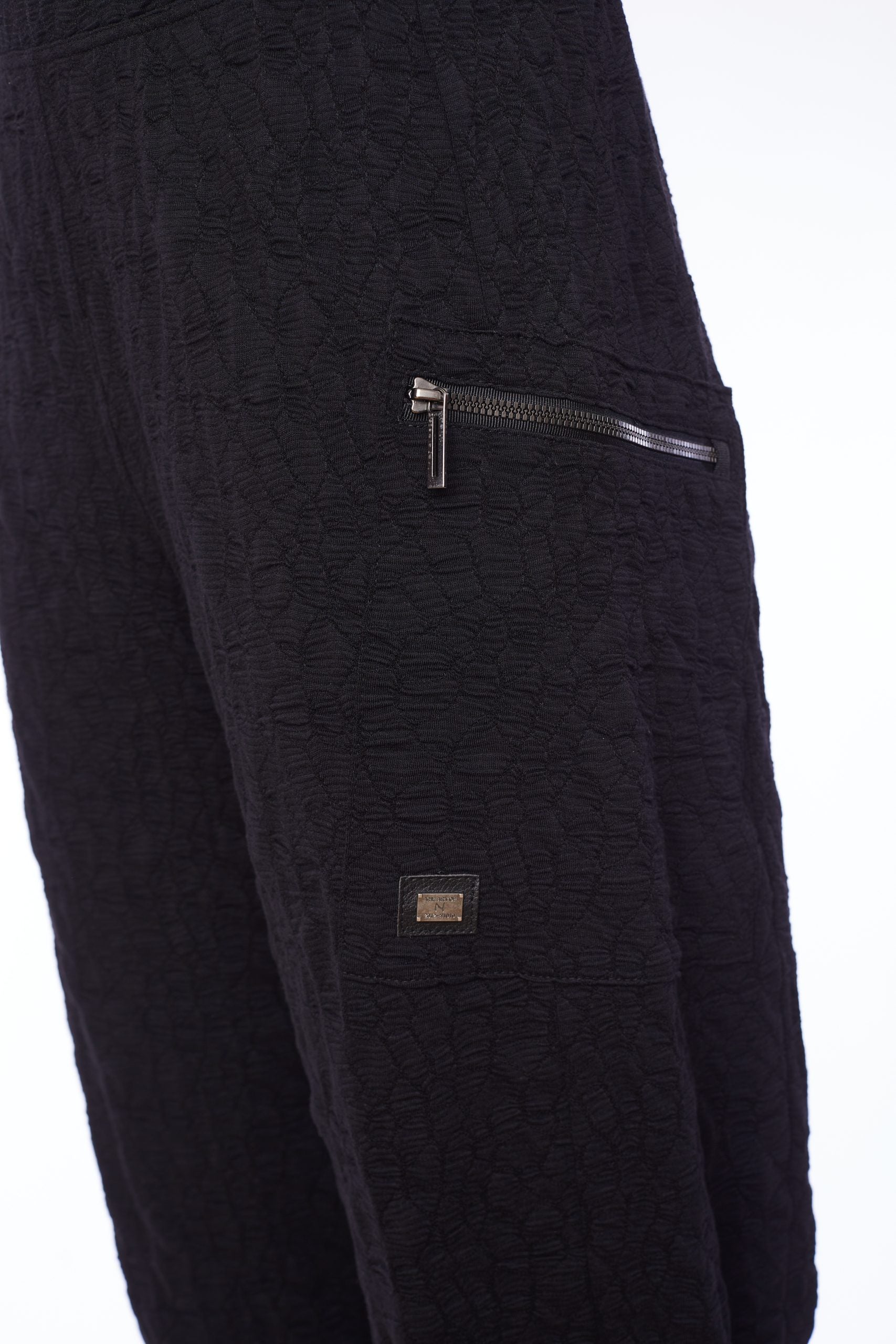 Zip Pocket Trouser/Cuff in Black