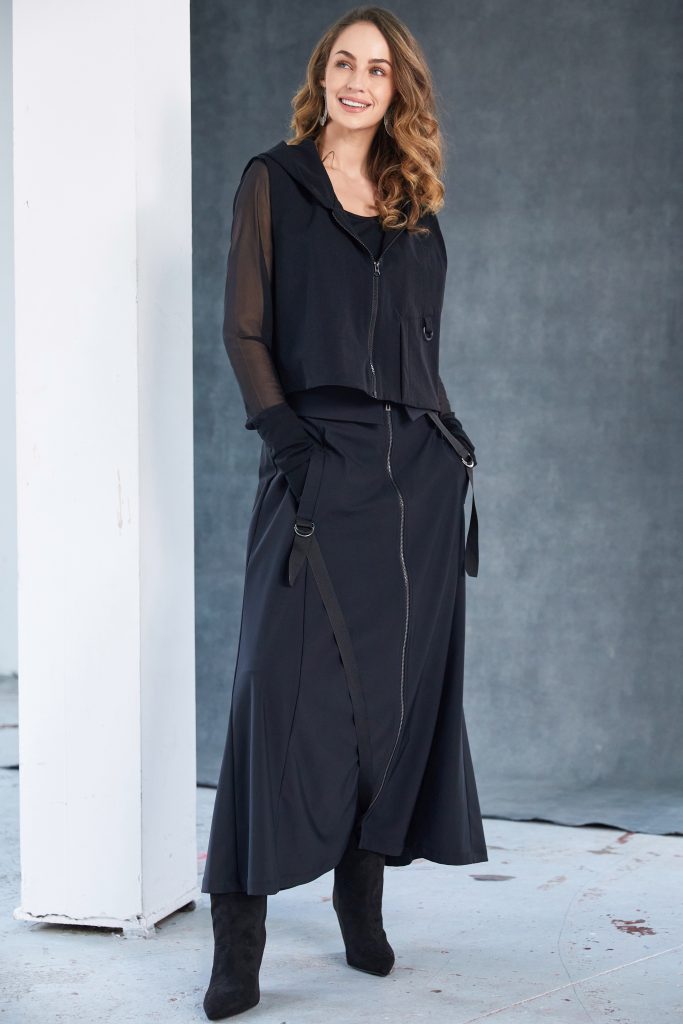 Hooded Waistcoat in Black