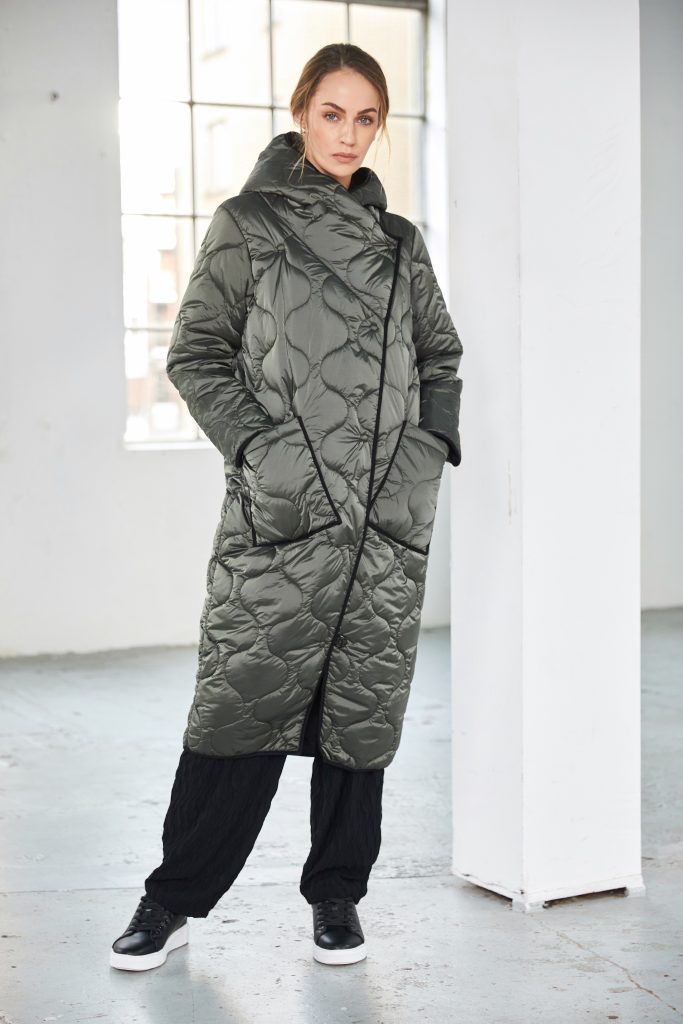 Padded Coat in Forest/Black