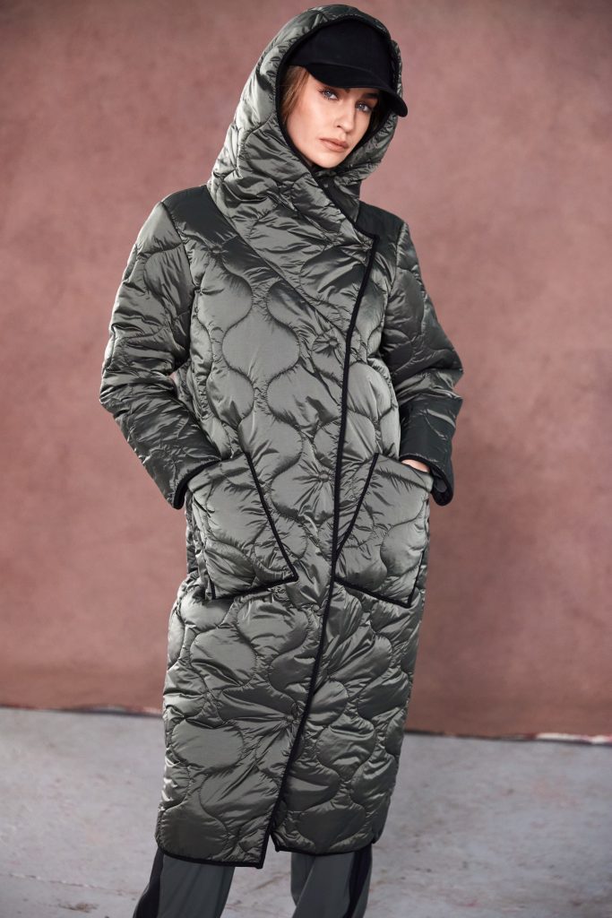 Padded Coat in Forest/Black