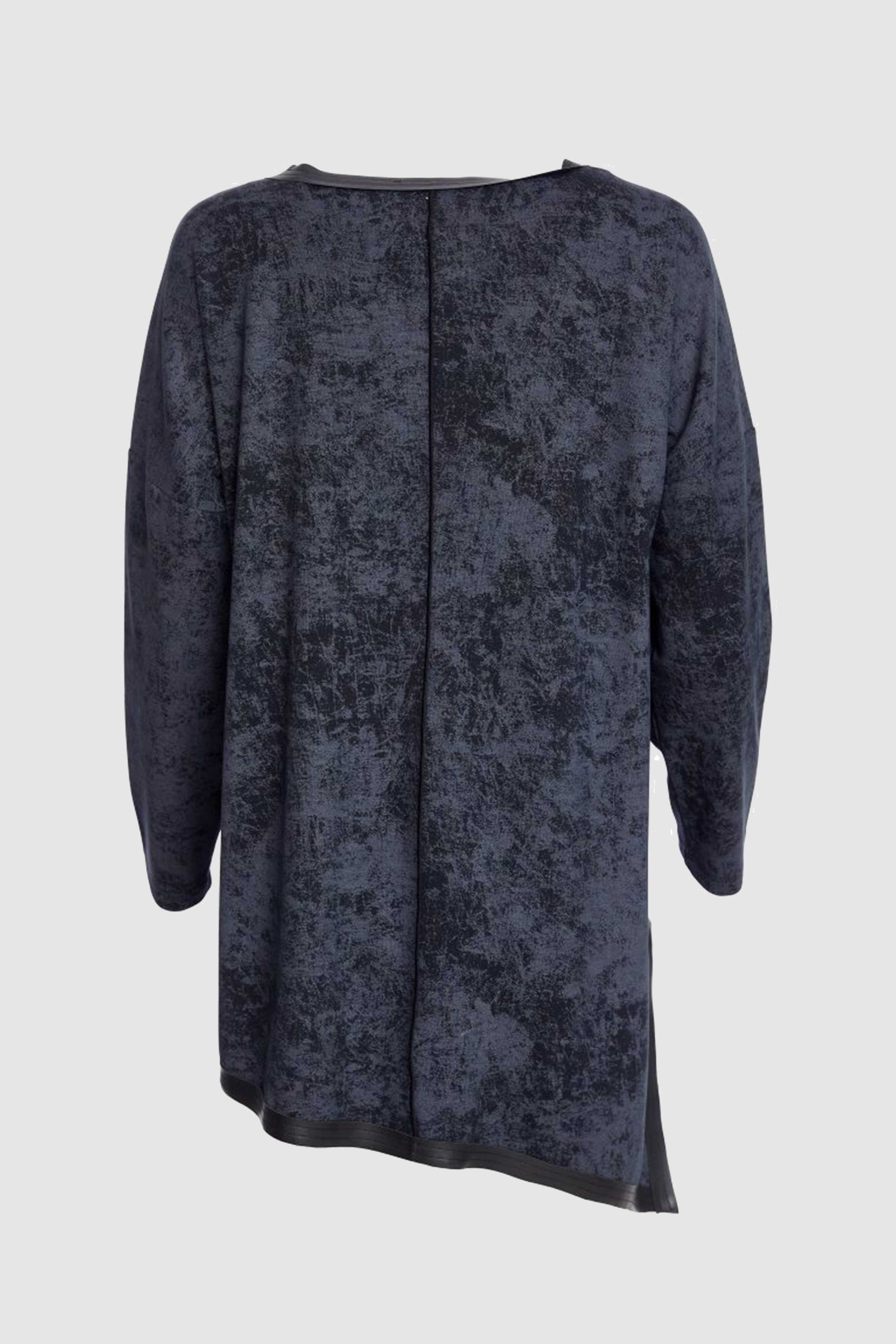 Marble Effect Jersey Jacket in Black/Carbon