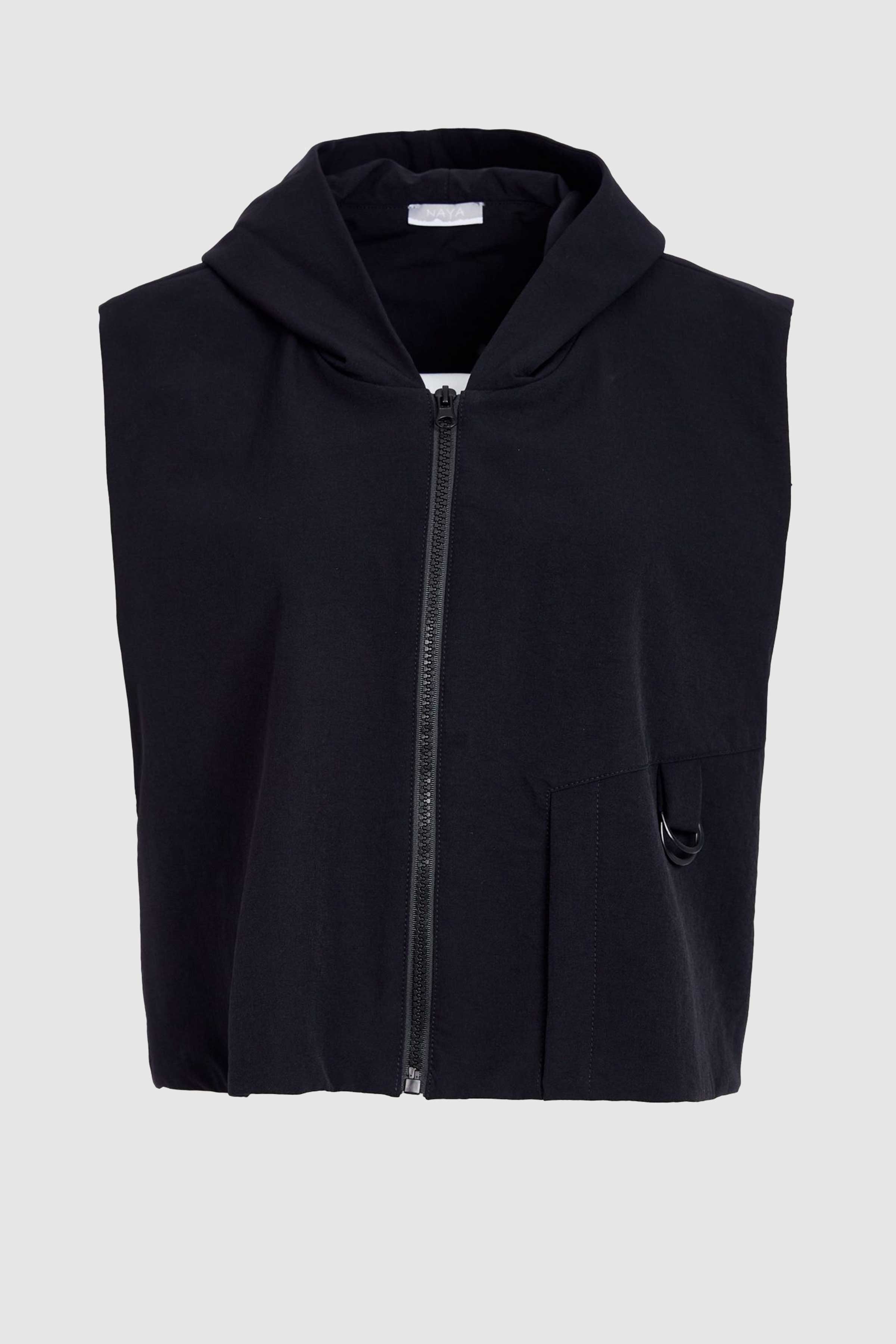 Hooded Waistcoat in Black
