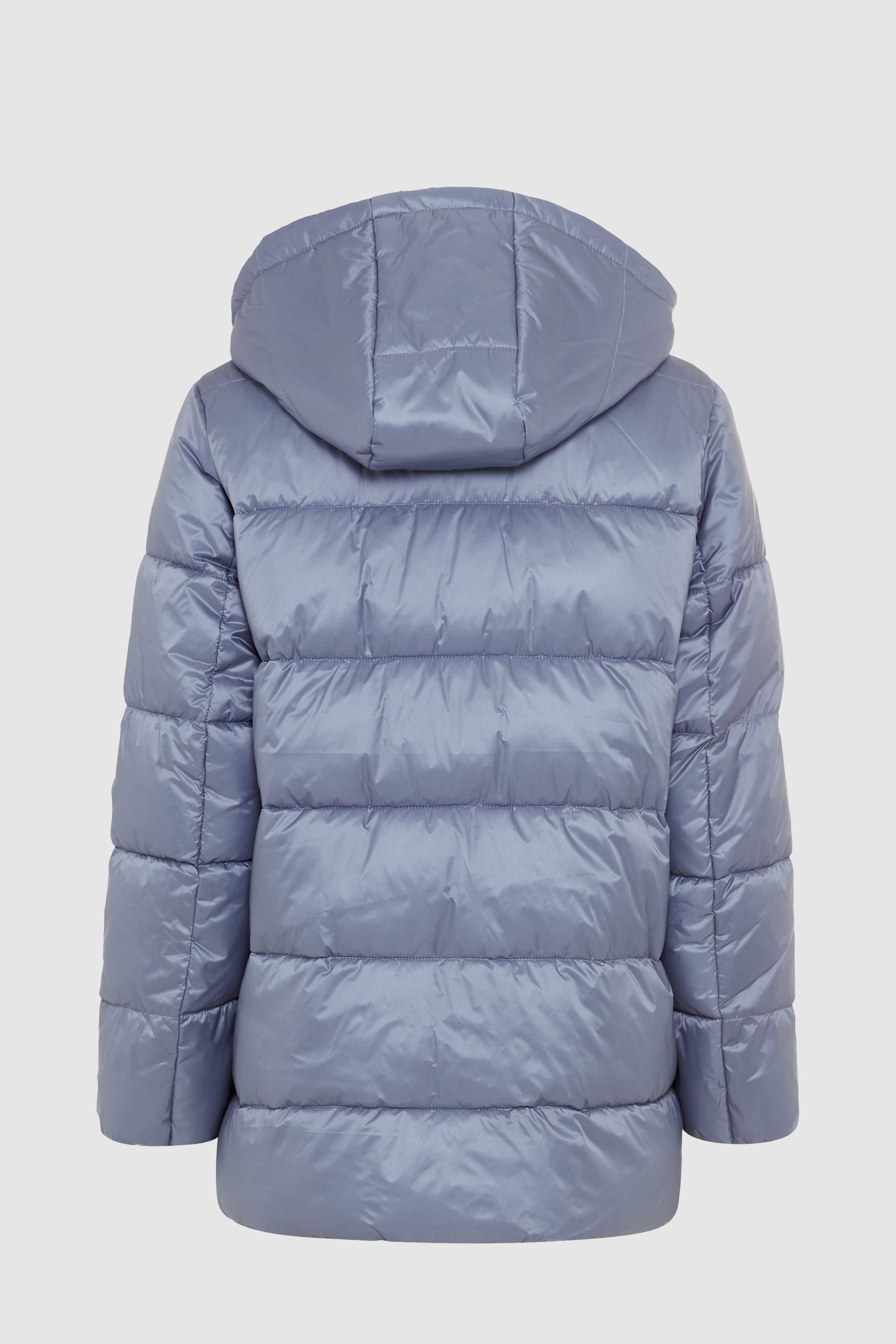 Padded Coat with Hood in Blue Haze