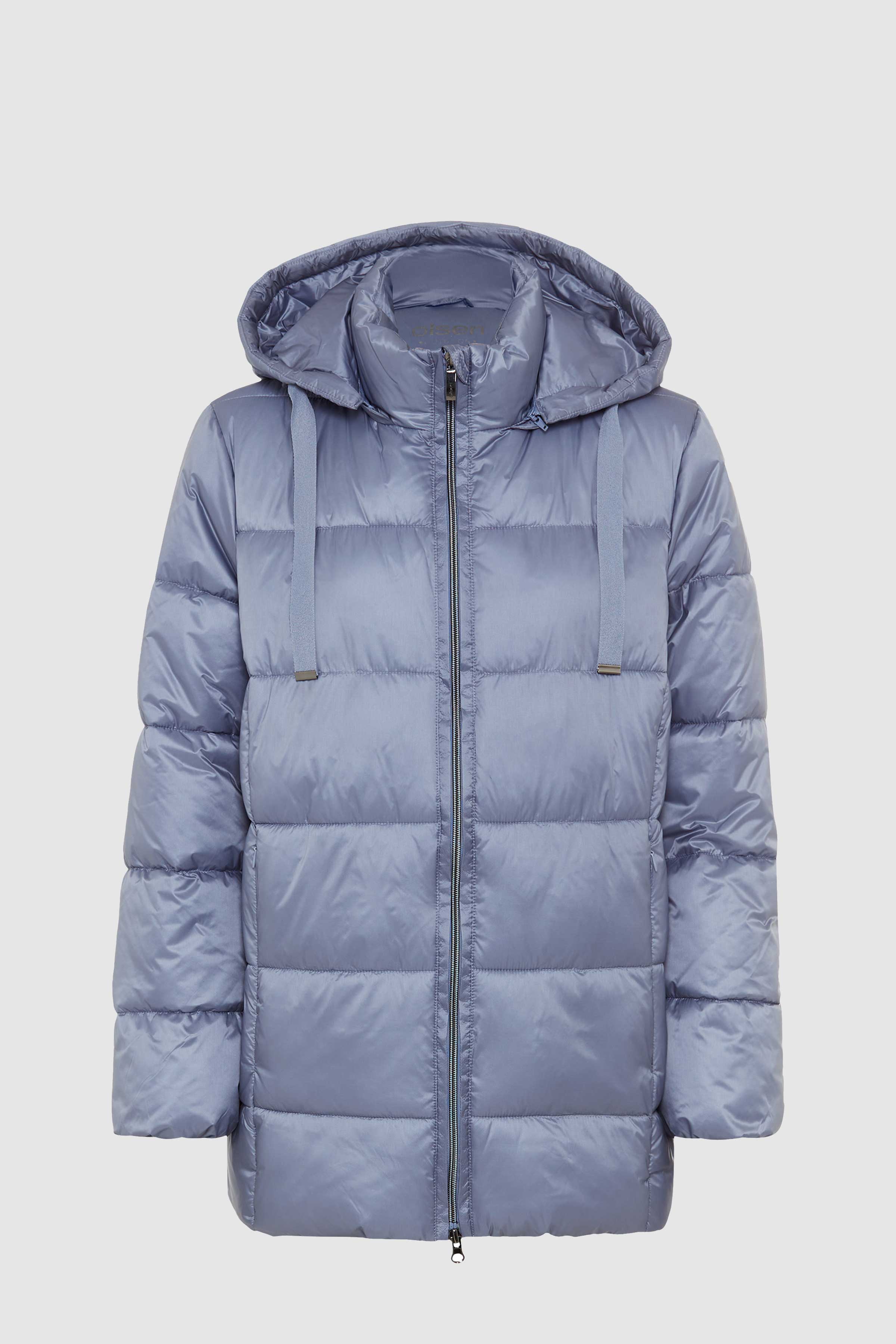 Padded Coat with Hood in Blue Haze