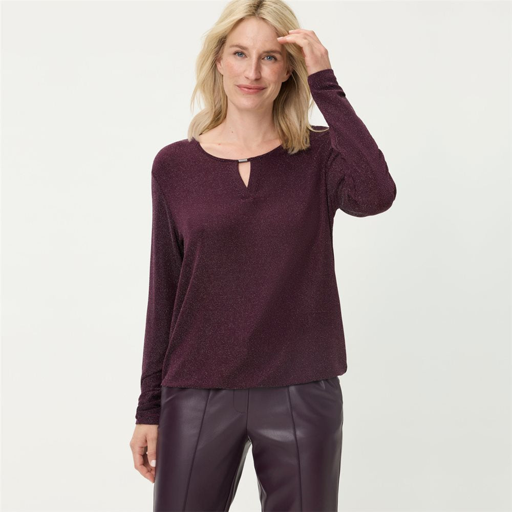 Long Sleeve Top in Dark Wine