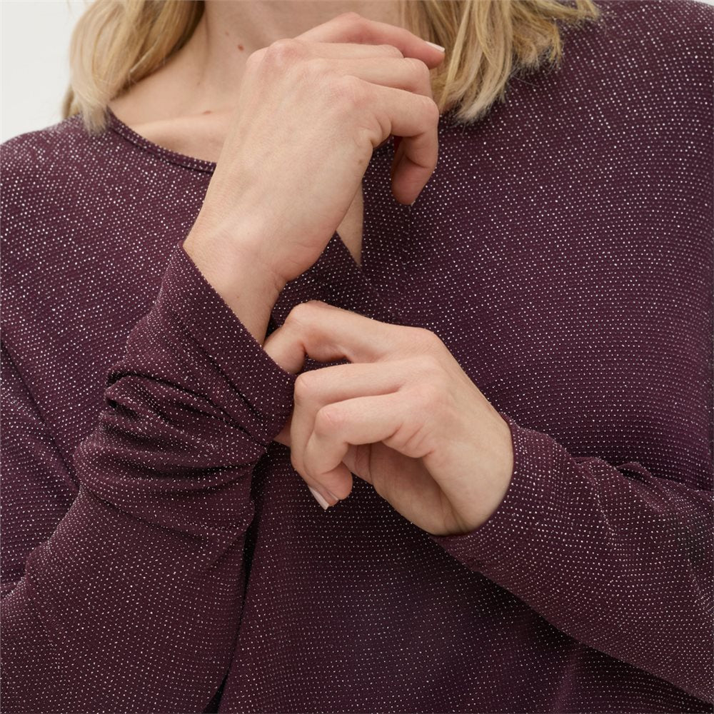 Long Sleeve Top in Dark Wine