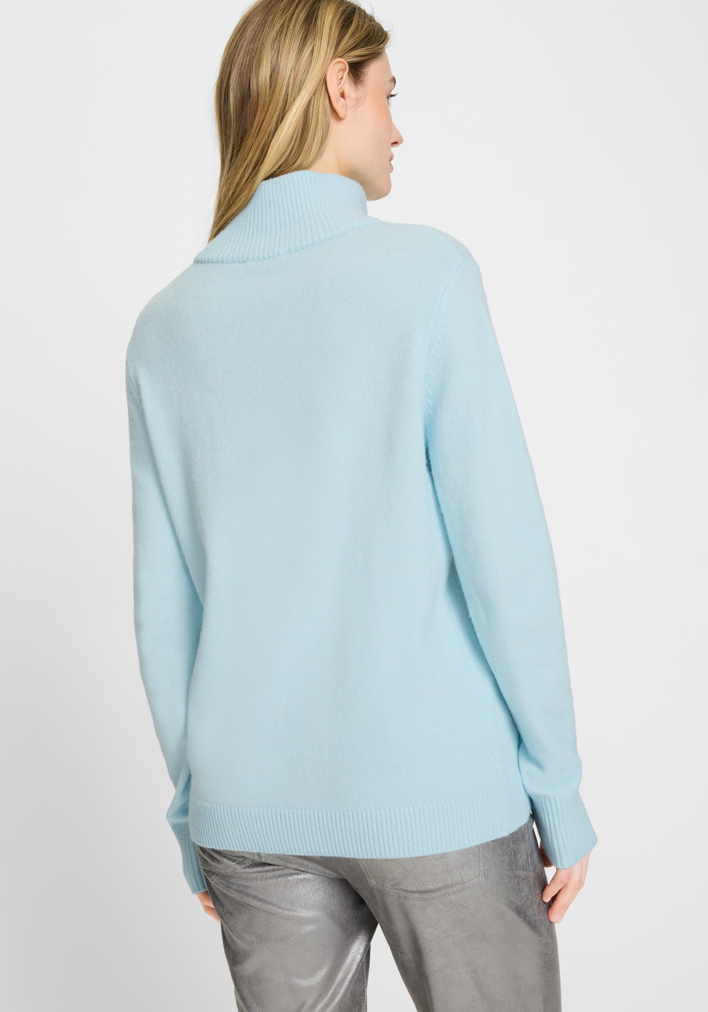 Long Sleeve Pullover in Blue Melange
