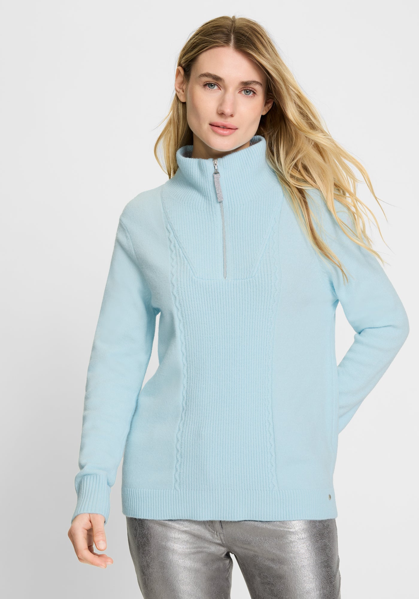 Long Sleeve Pullover in Blue Melange