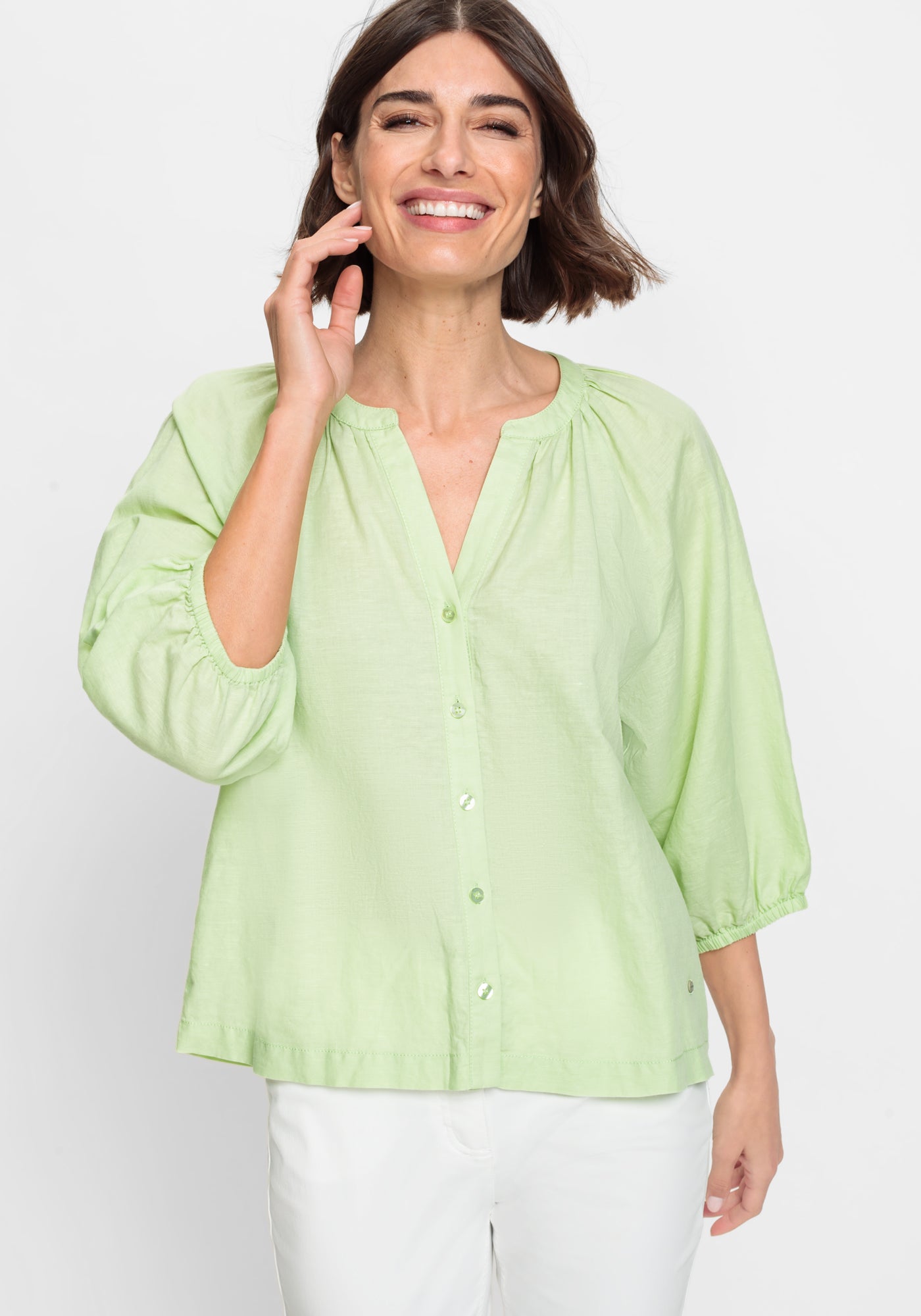 Woven Blouse in Light Lime