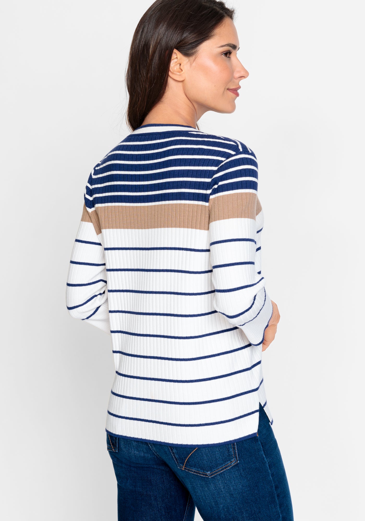 Stripe Pullover in Night Blue
