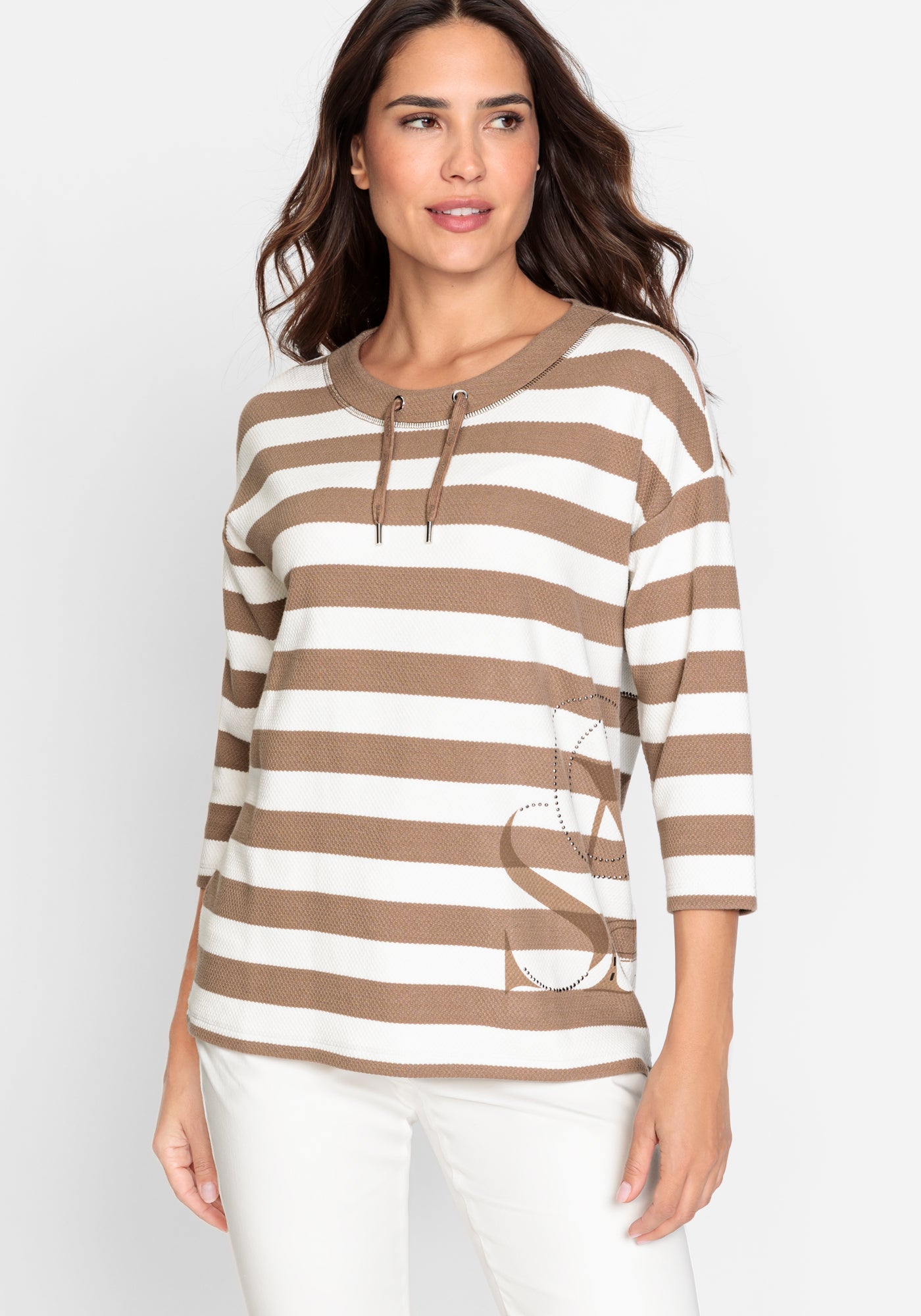 Stripe Pullover in Nougat