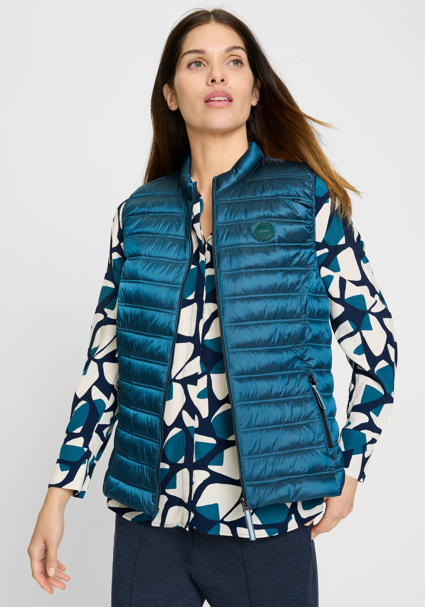 Quilted Gilet in Midnight Teal