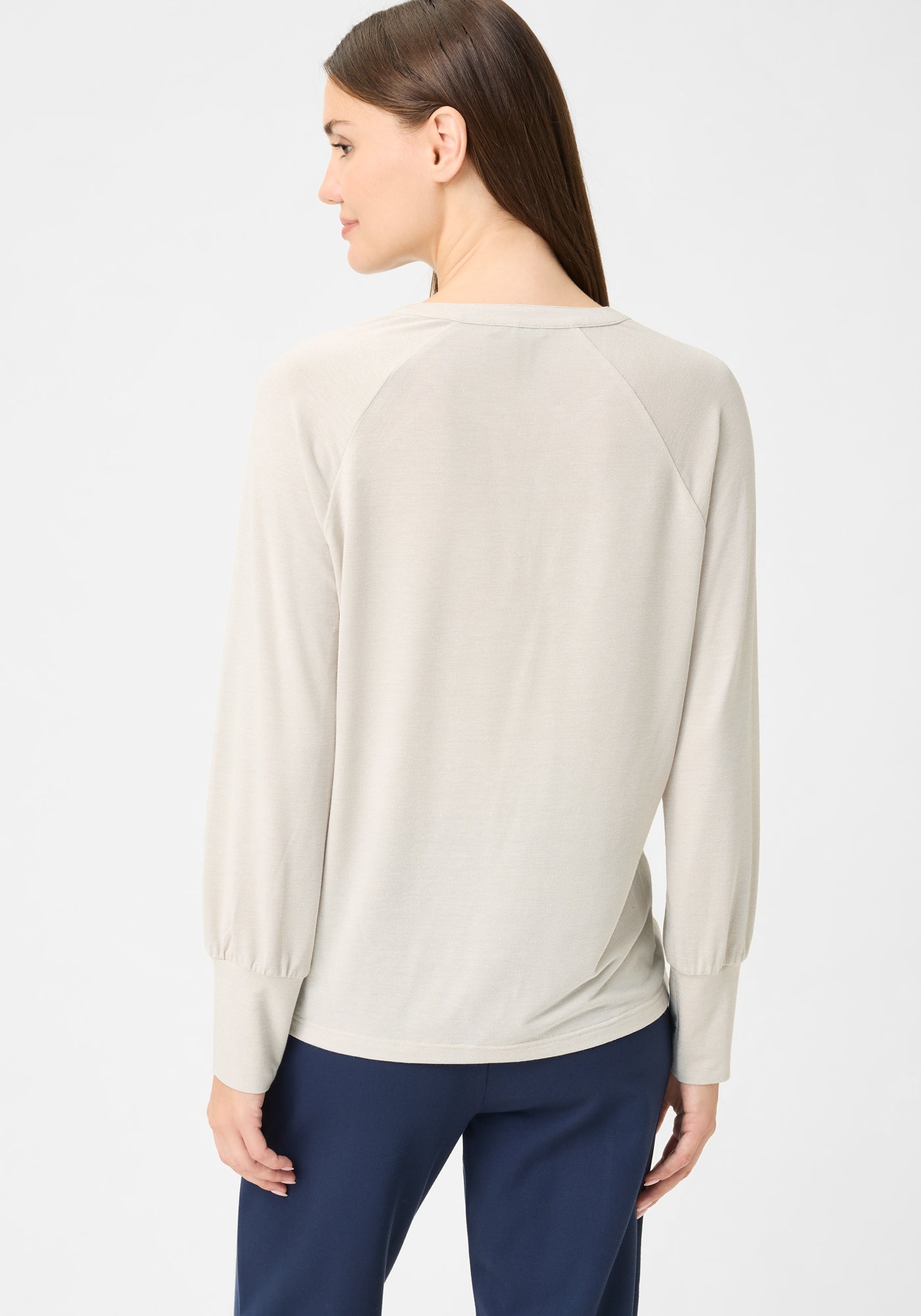 Long Sleeve T-Shirt in Almond Beige