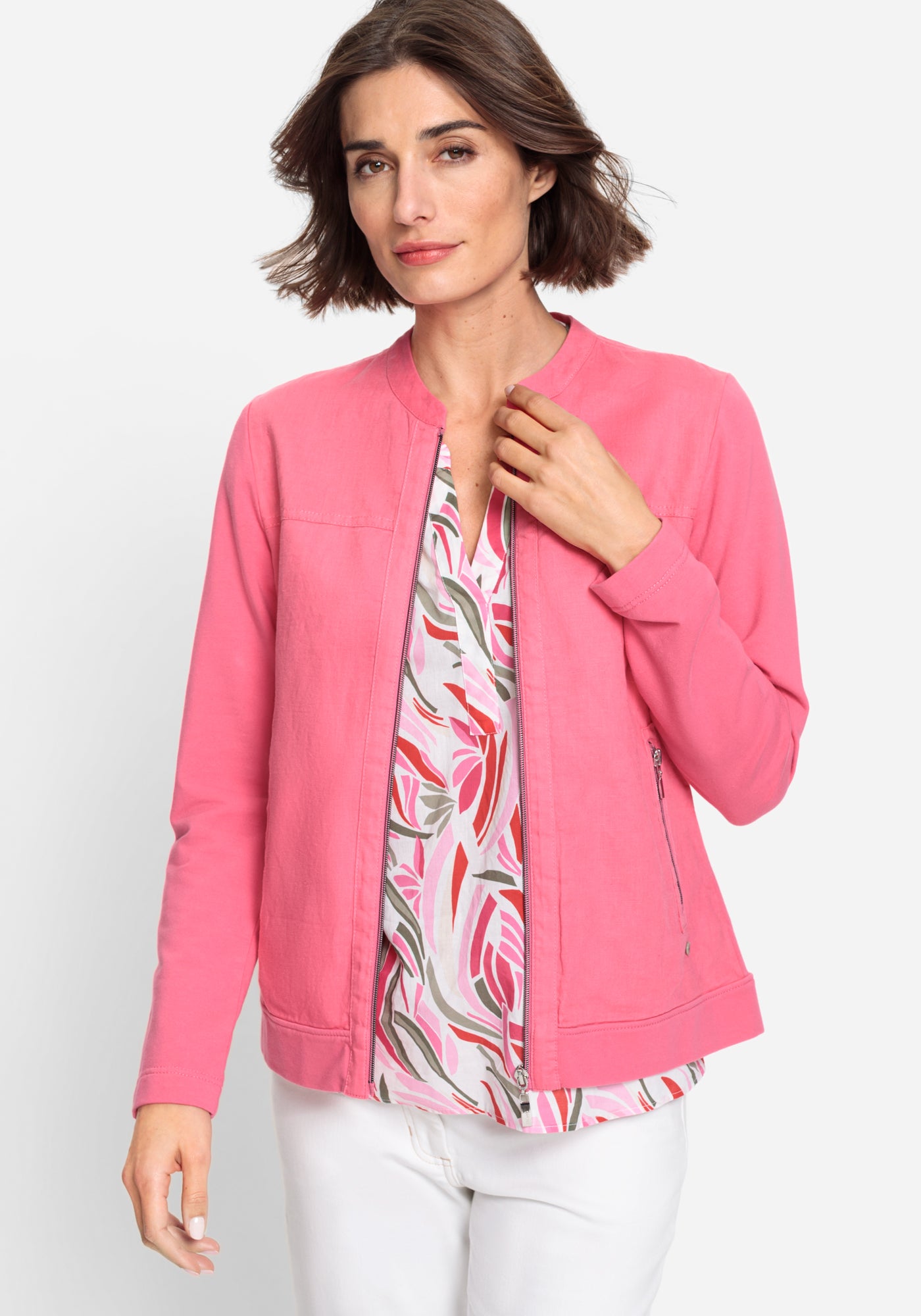Eva Jersey Jacket in Paradise Pink