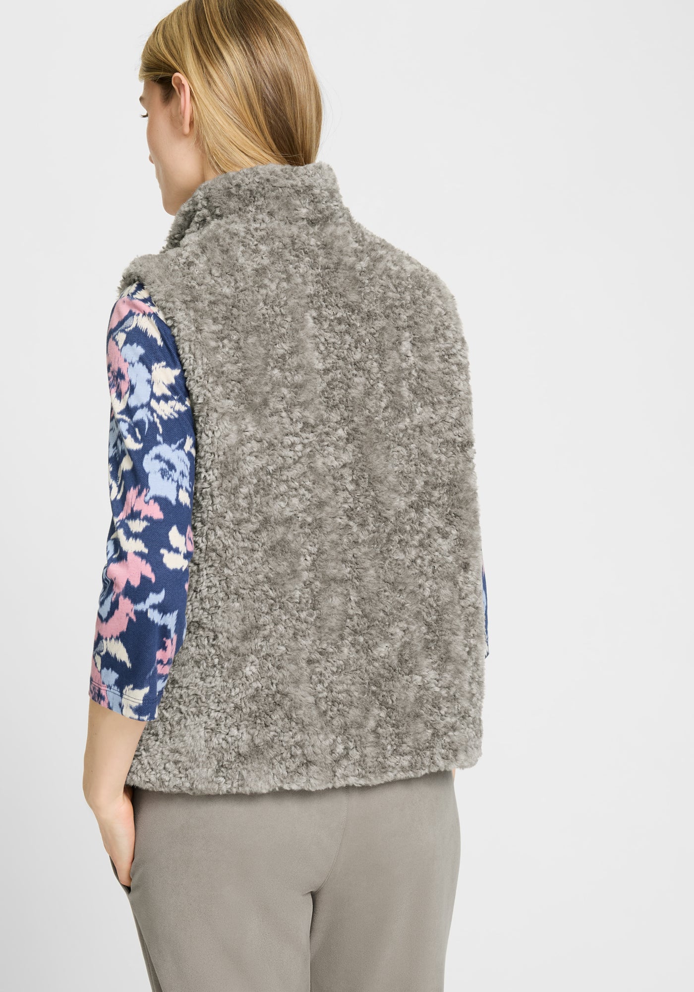 Faux Fur Gilet in Dark Taupe