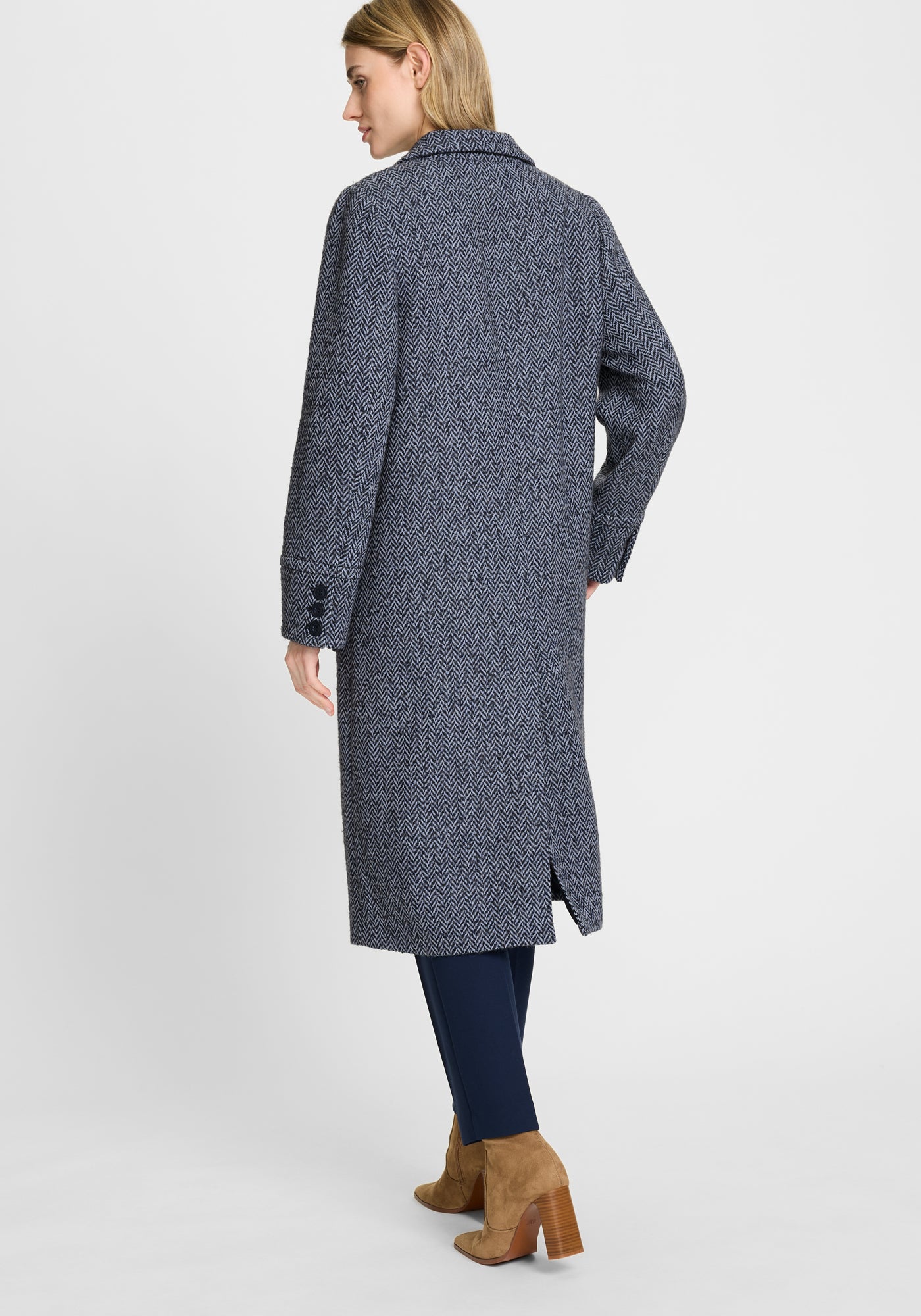 Wool Coat in Ink Blue_