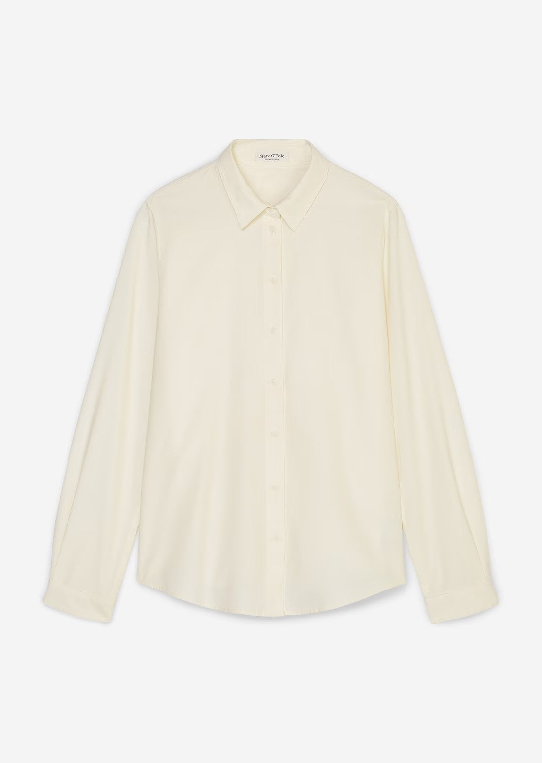 Fine corduroy long sleeve blouse in Creamy White