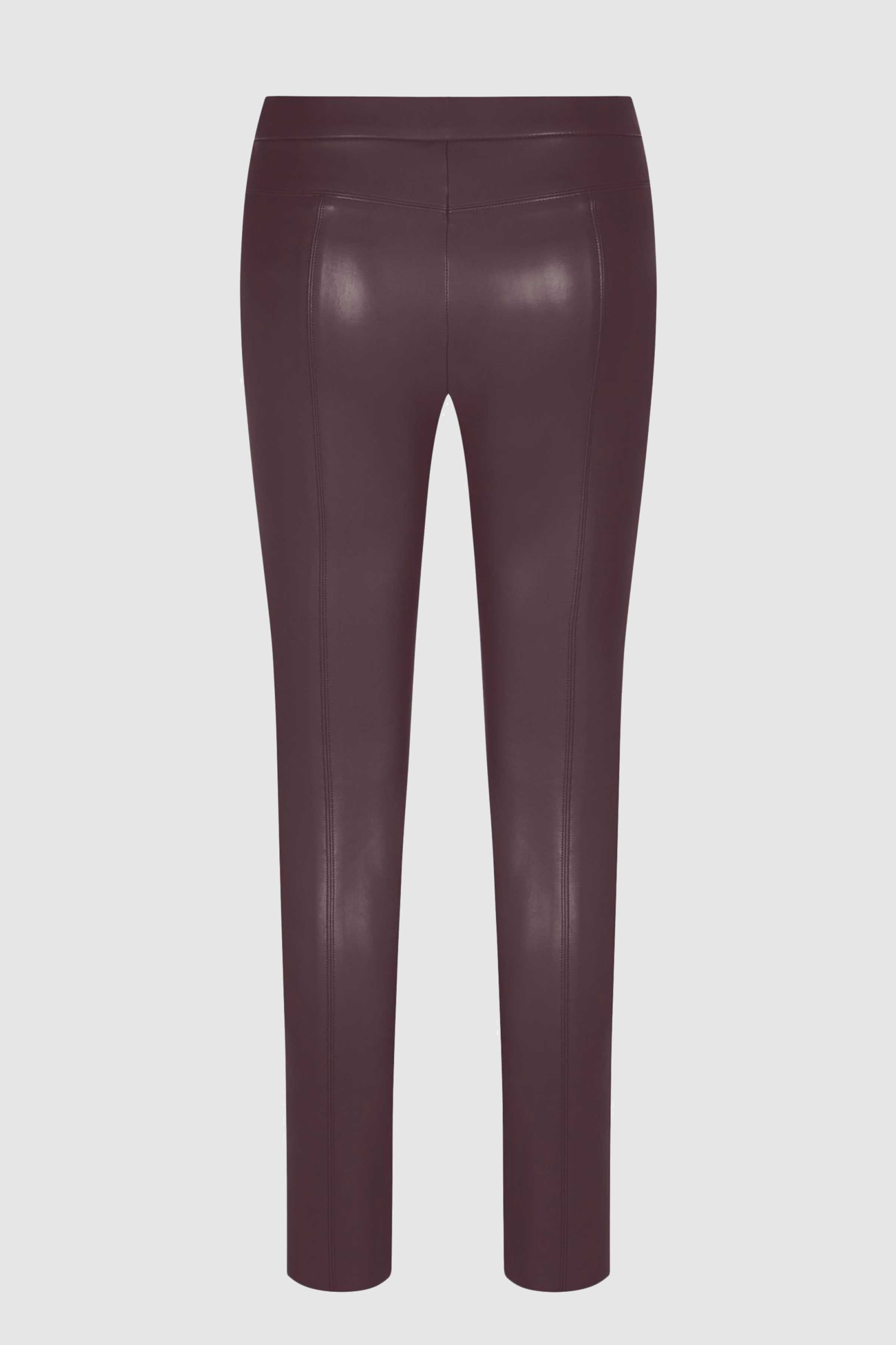 Resa Vegan Leather Trouser in Burgandy