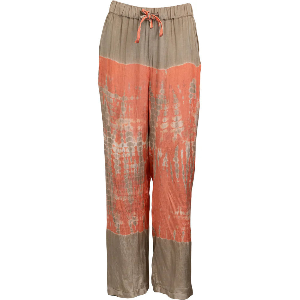 Snake Tie Dye Trousers in Desert and Coral