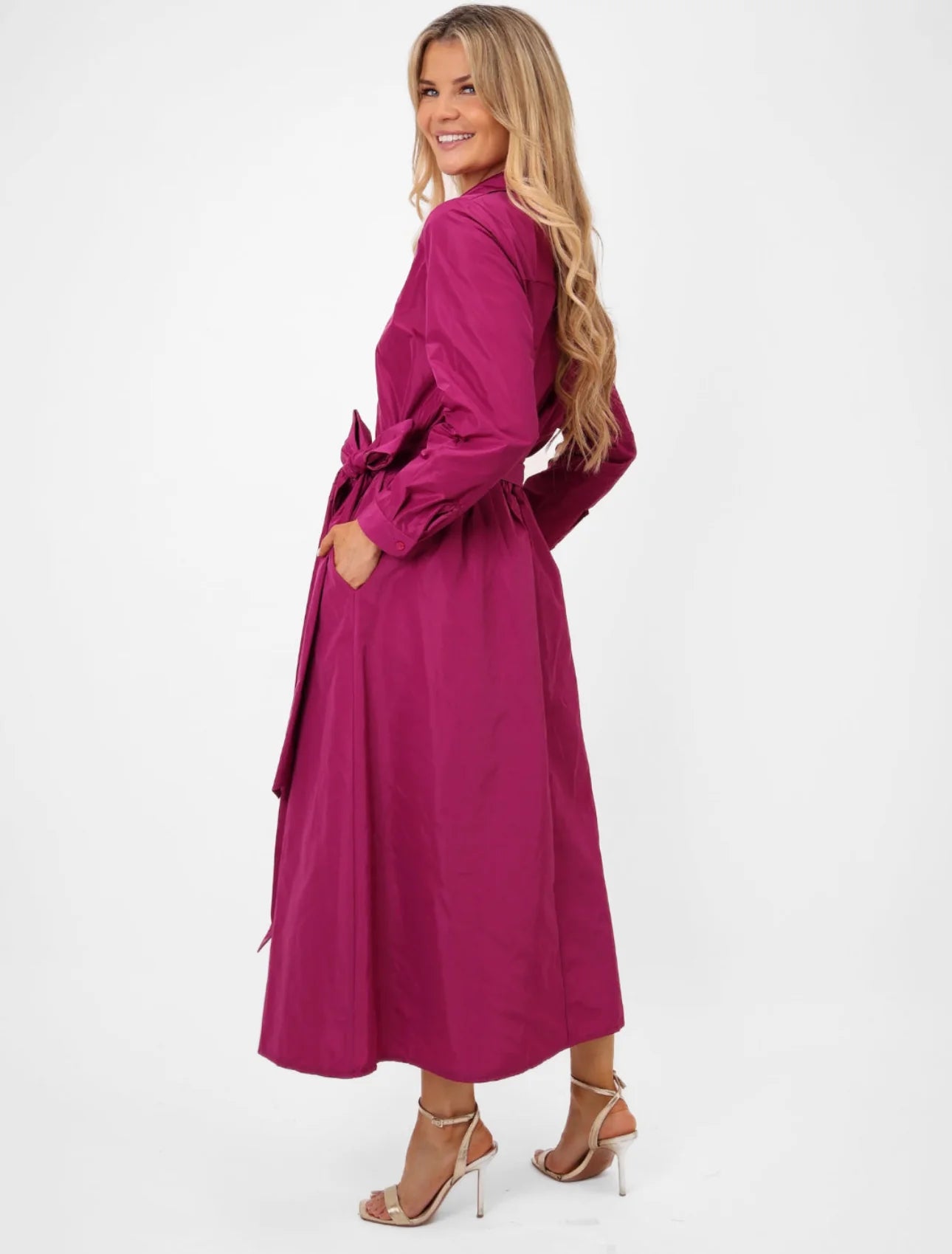 Blair Taffata Skirt in Magenta