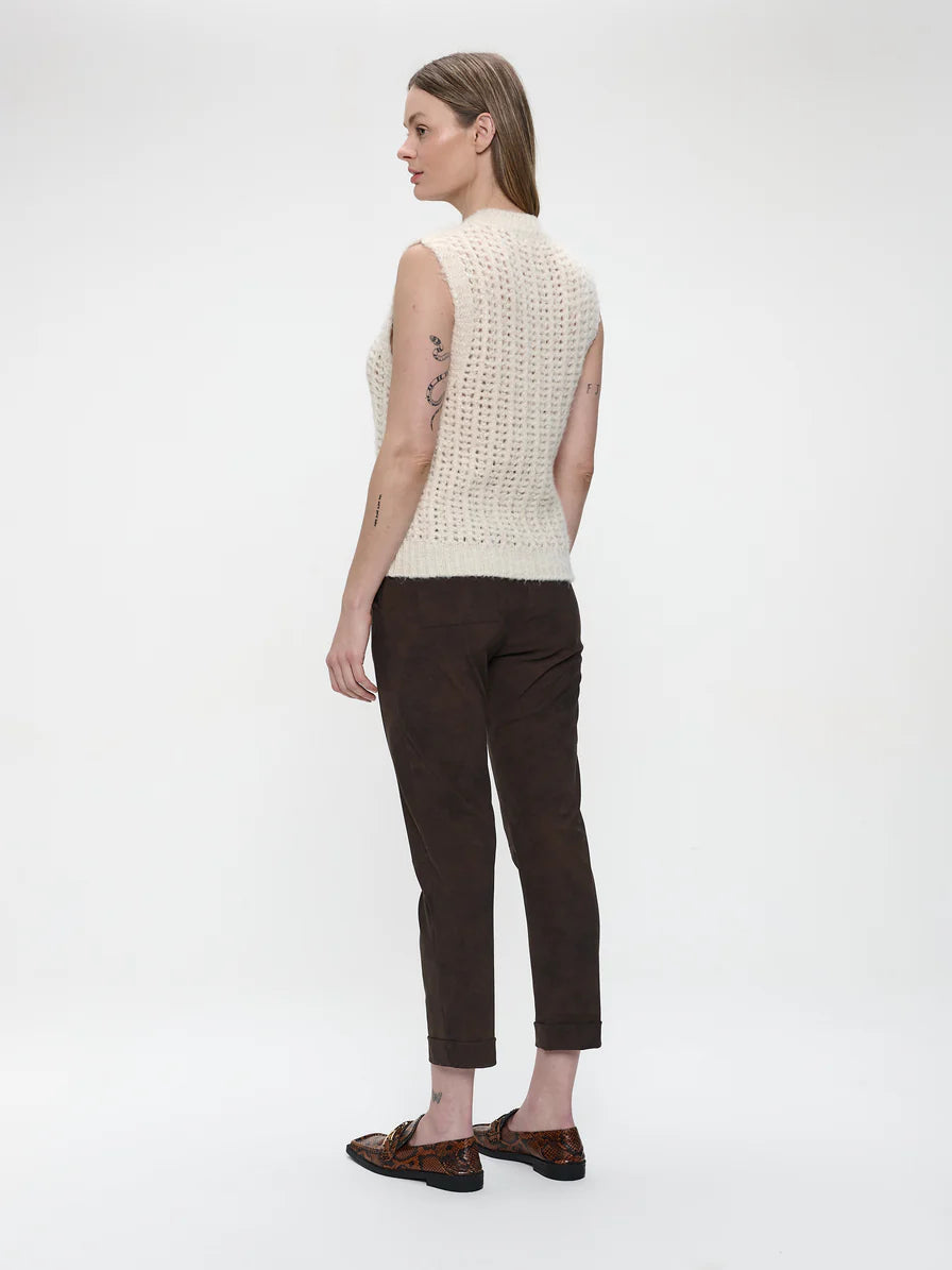Timelia Technical Jersey Trouser in Brown