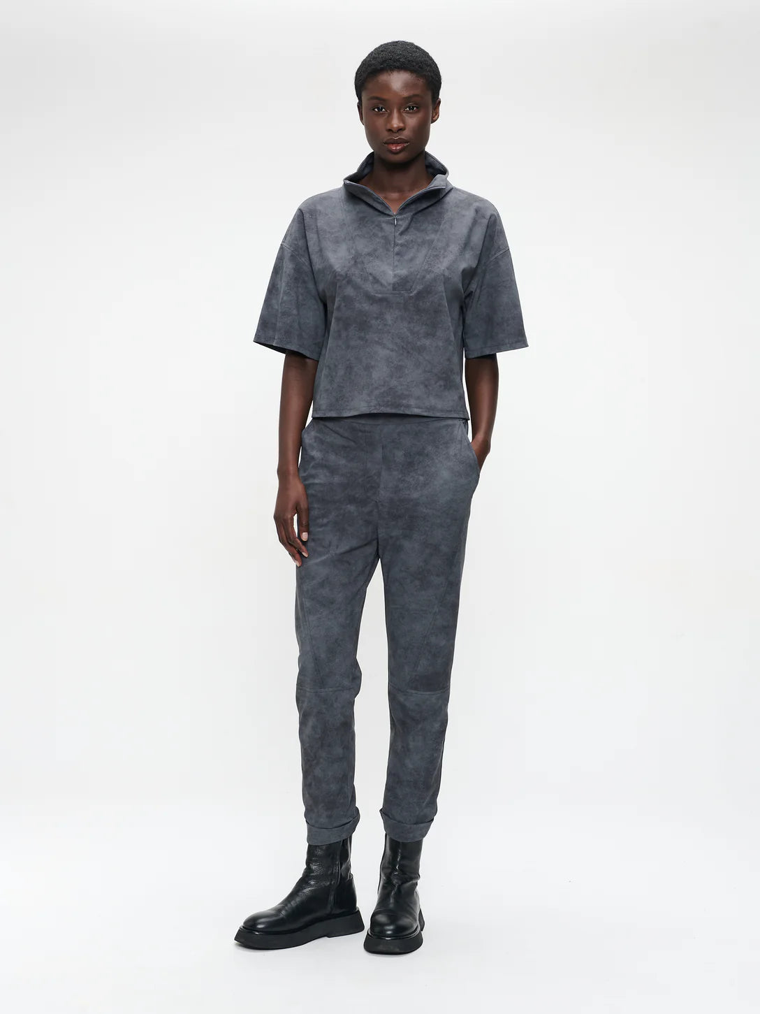 Timelia Technical Jersey Trouser in Grey