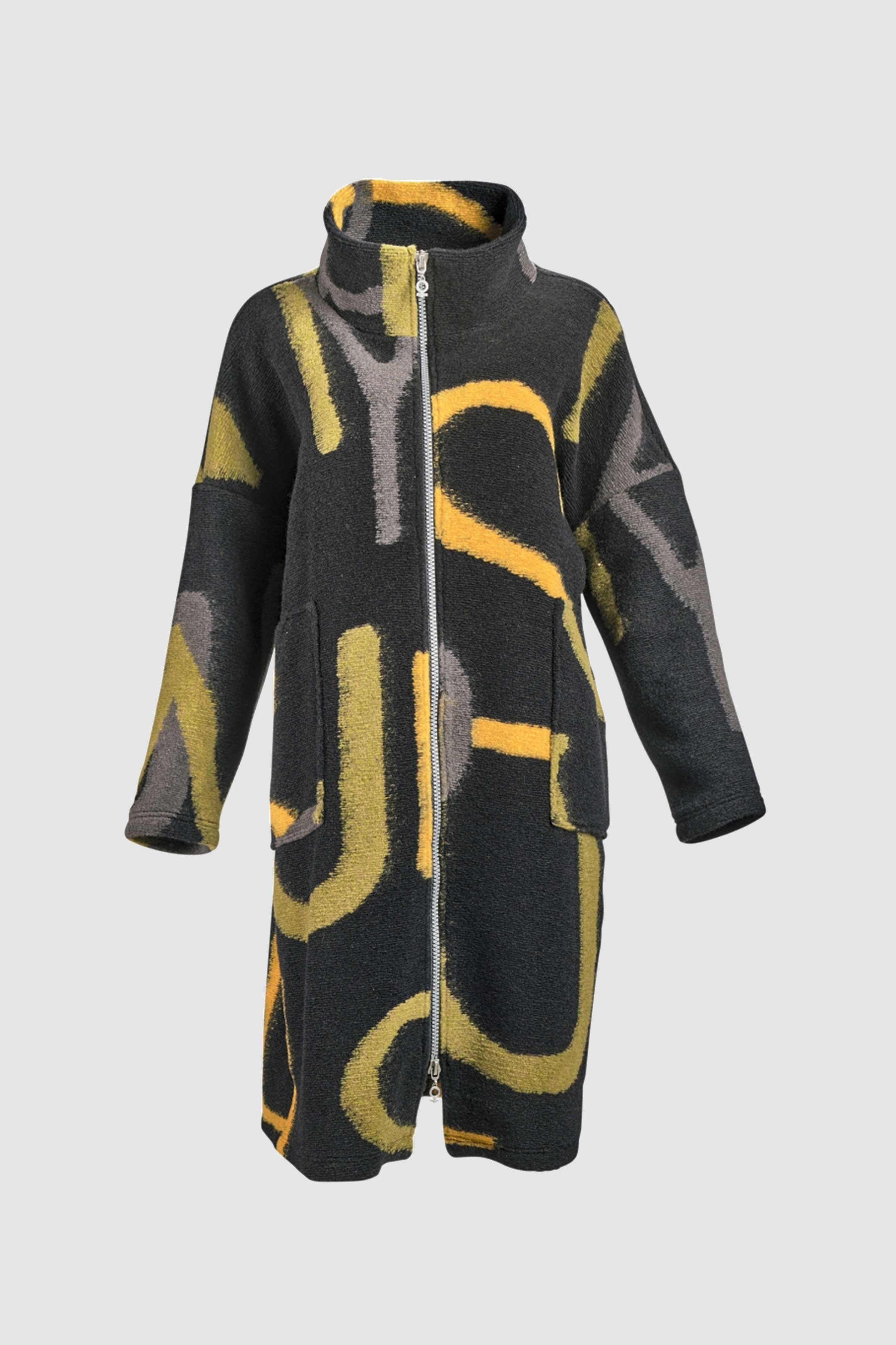 Wool Long Jacket in Multi