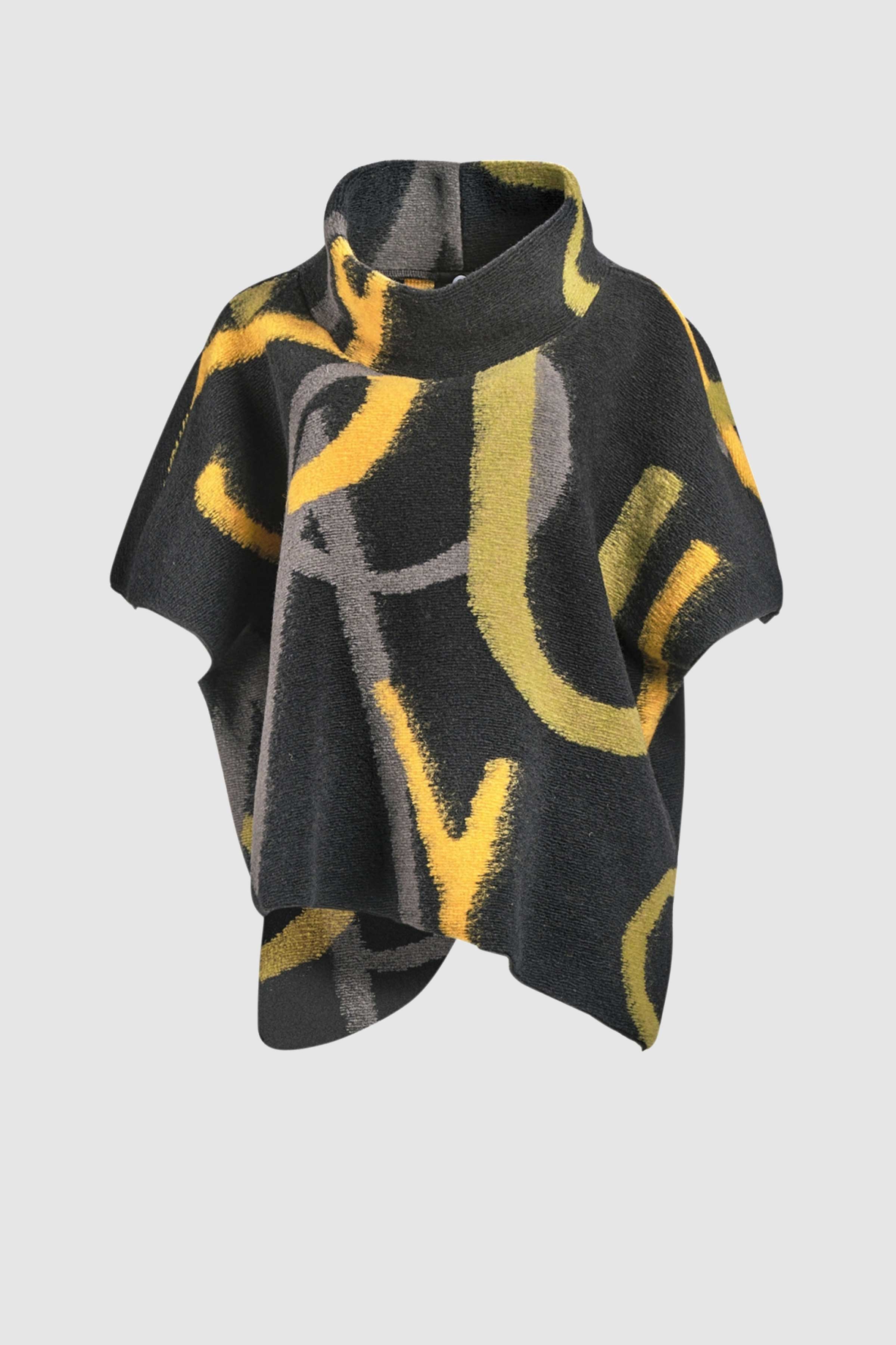 Wool Poncho Top in Multi
