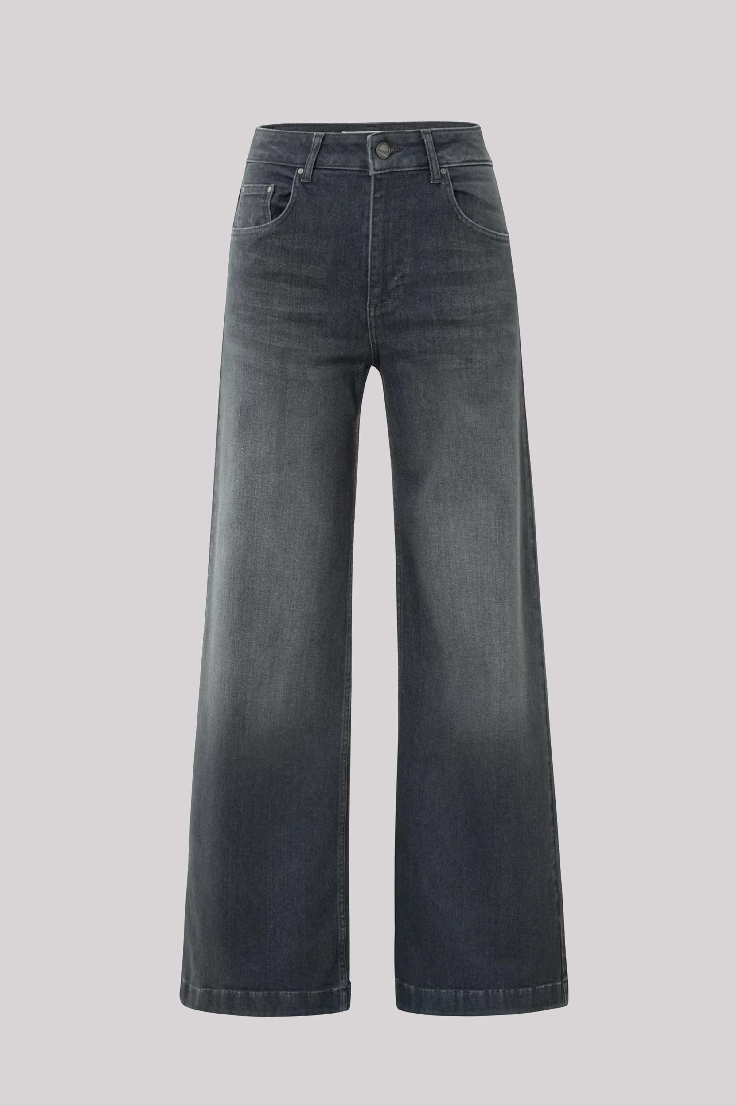 High Waist Loose Fit Jeans in Grey Denim