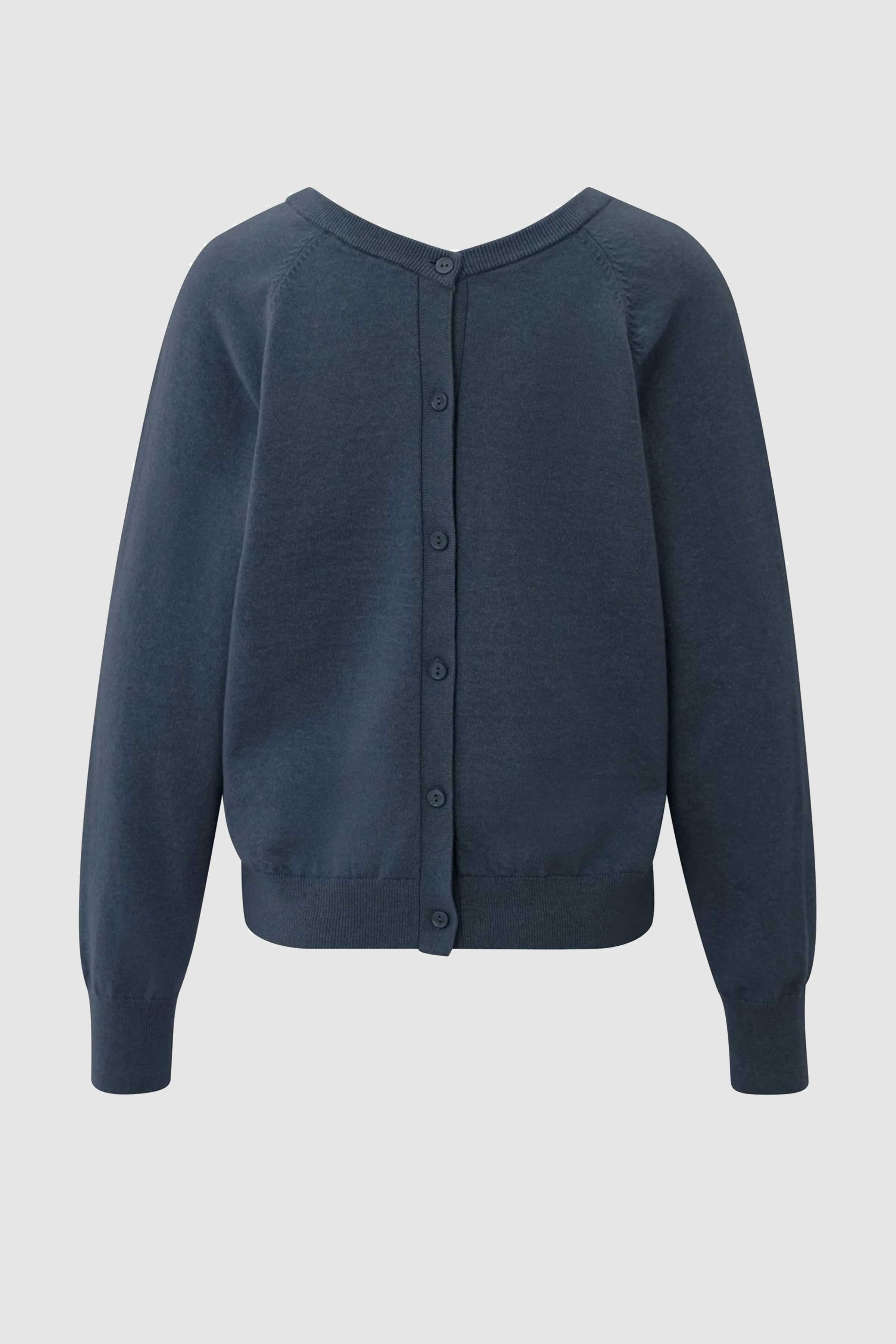 Double V-Neck Sweater in China Blue Melange